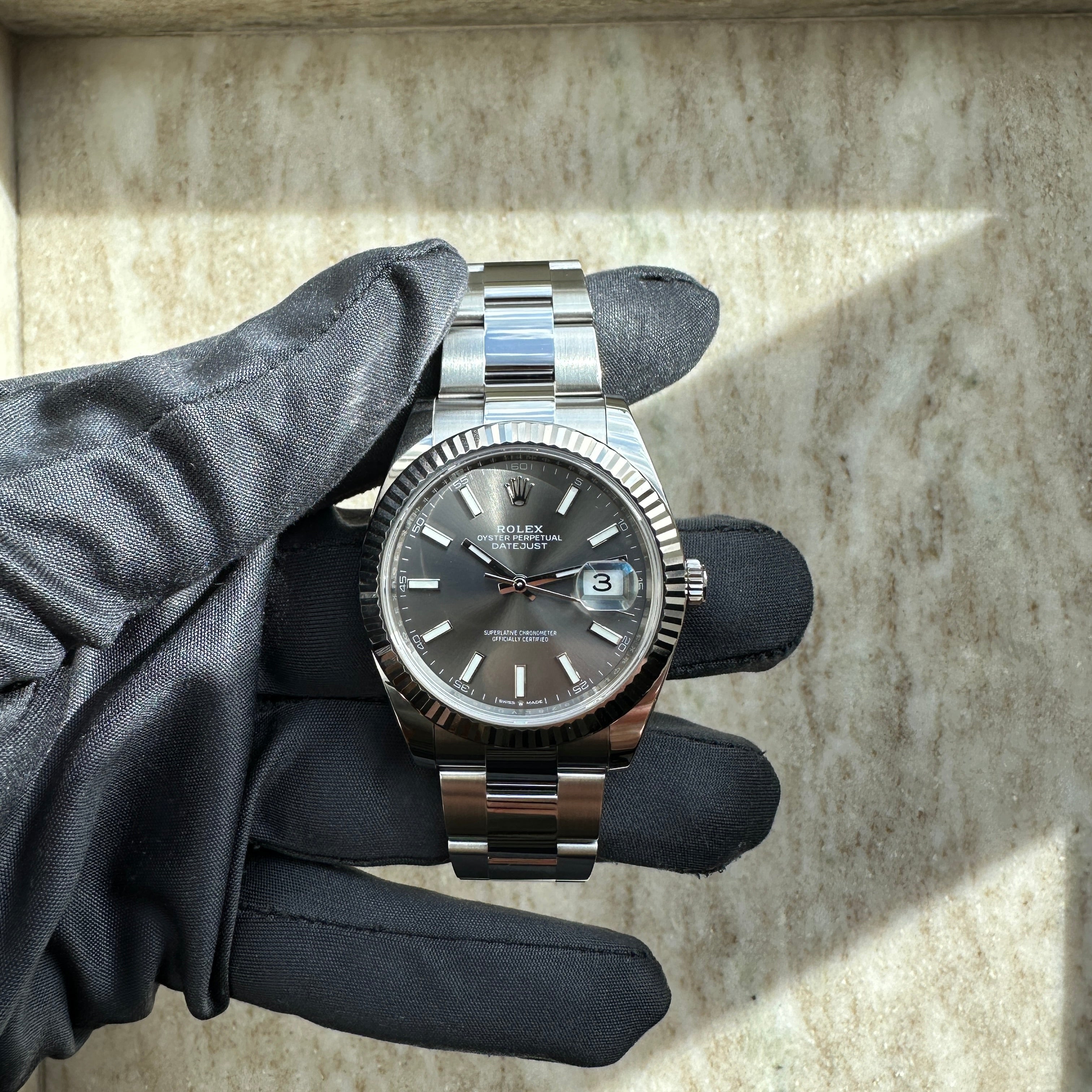 Rolex - Datejust 41 Grey Whitegold Bezel / 126334 / Full Set / First invoice / Rolex Check 2026 / LC100 / 2021 - [product_sku]