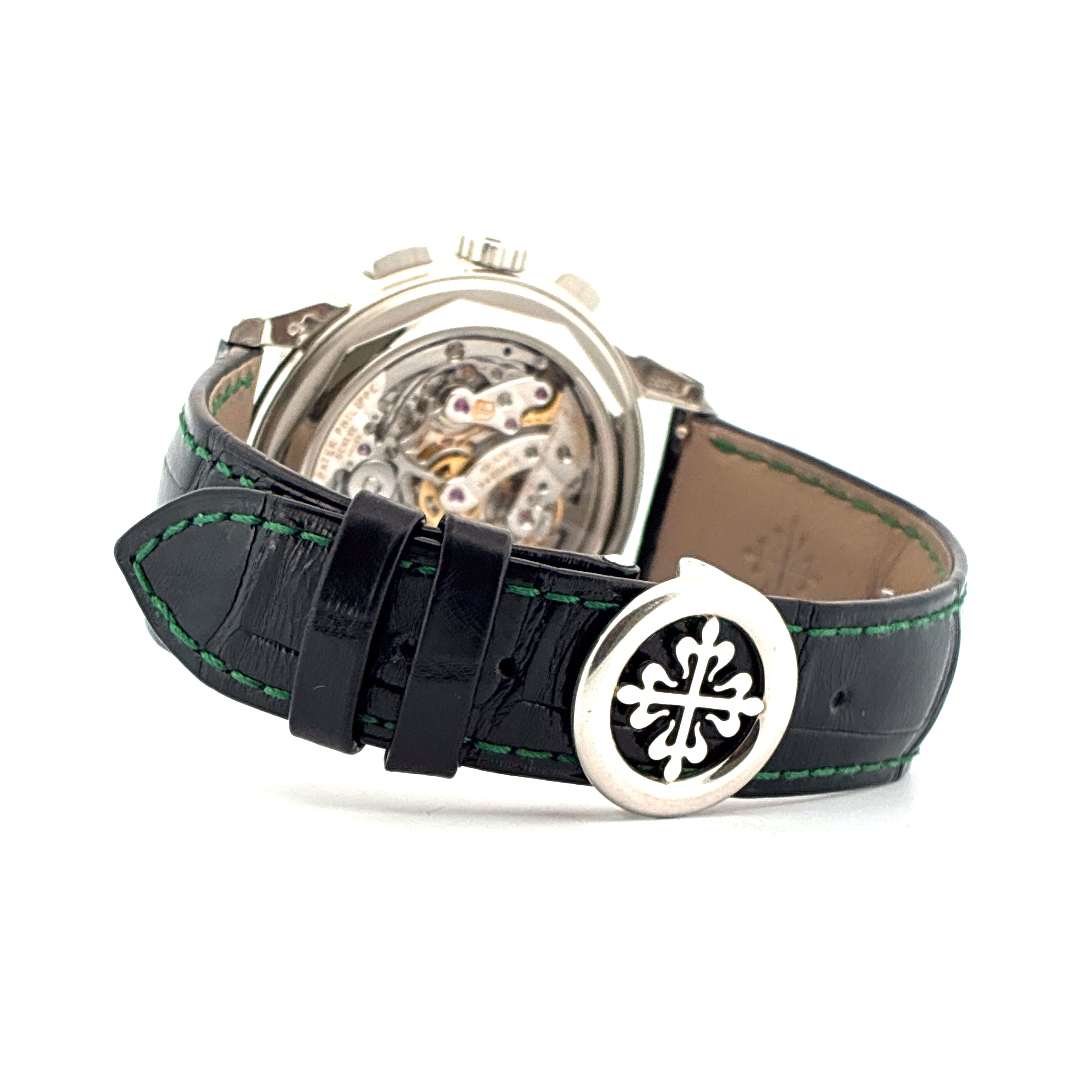 Perpetual Calendar / Platinum / Green Dial / Folding-Clasp / very good condt. / Pusher / Full-Set 2022