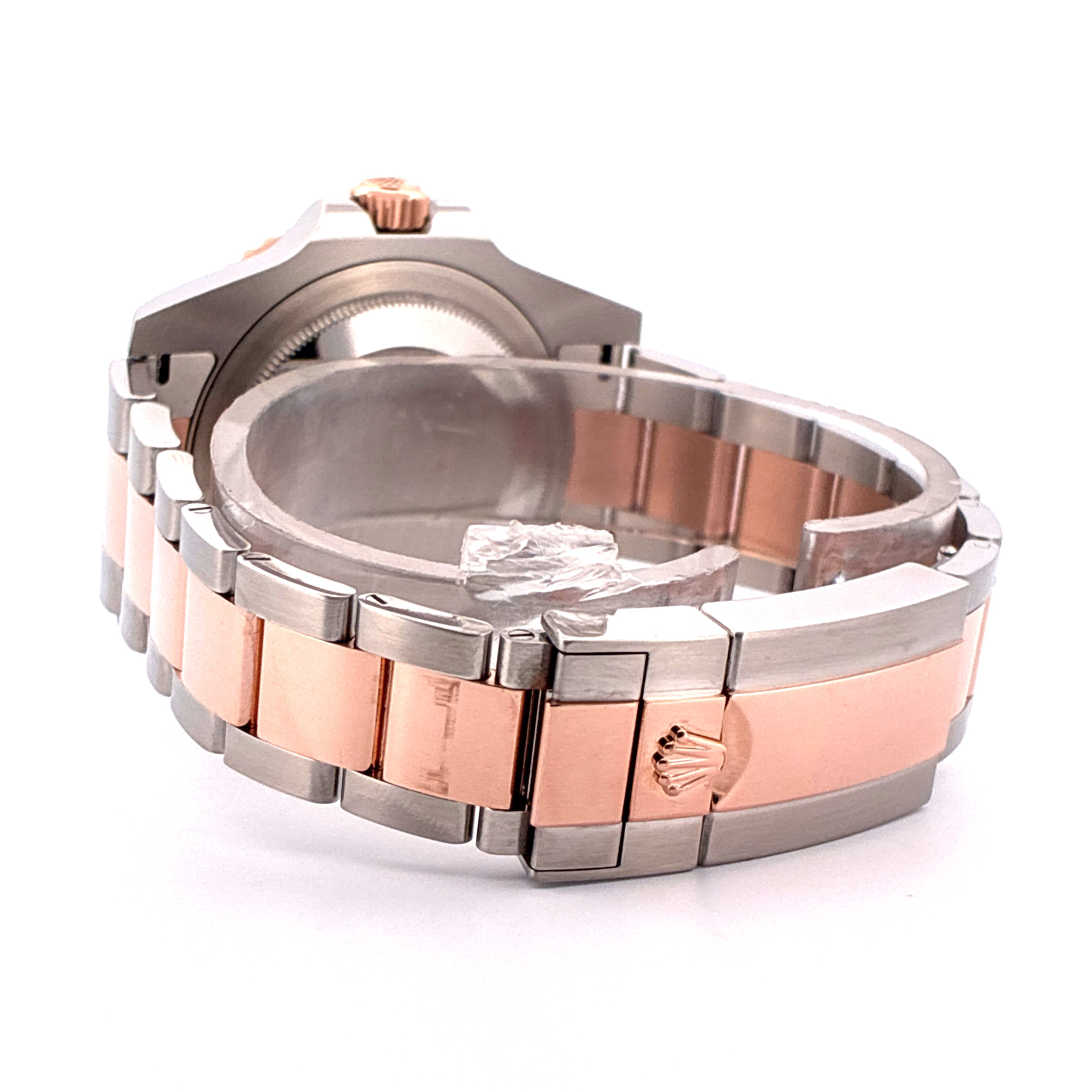 Rolex Rootbeer 40 mm Stahl/Gold Automatik Armband Schließe mit Rolex Logo