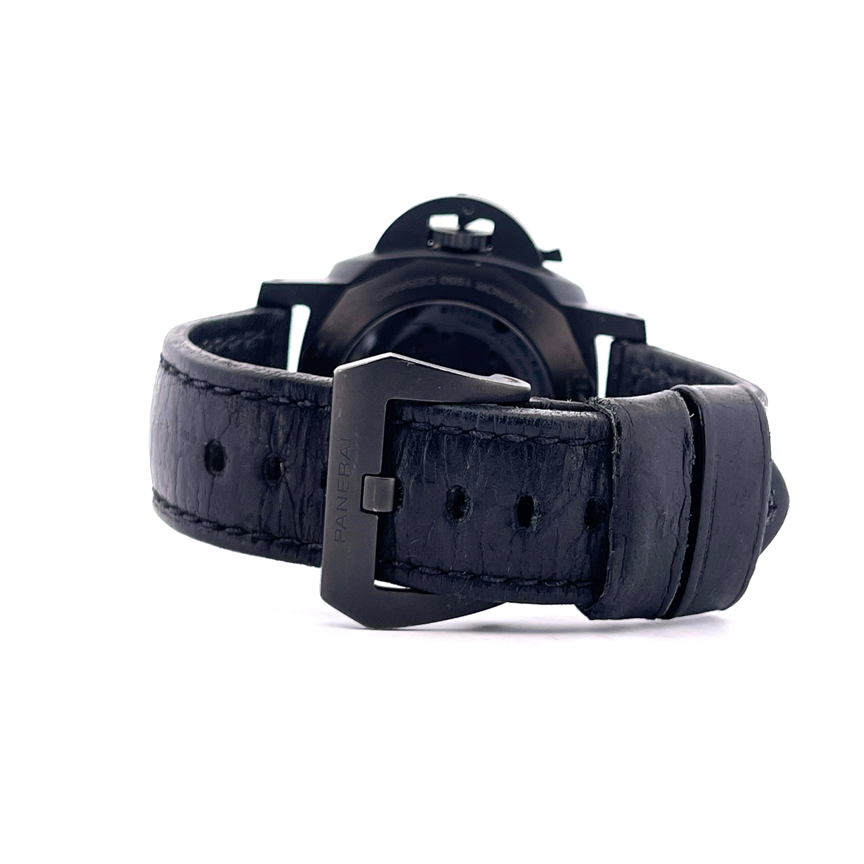 Panerai Luminor 1950 10 Days GMT PAM00335 Ceramic Lim.Edt. 500 mit schwarzem Lederarmband und Dornschließe