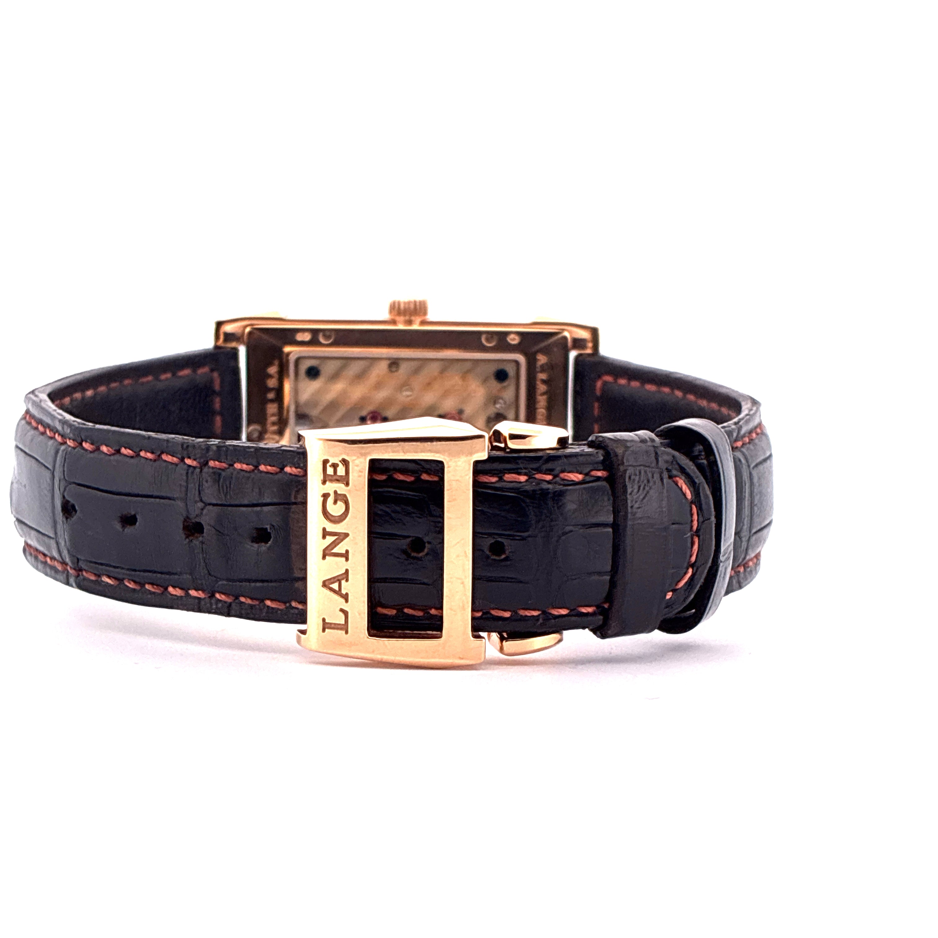 Cabaret / Folding clasp / Pin buckle / Panorama Date / Roségold / First Invoice / leather strap / Pusher / Black Dial Full-Set / 2003