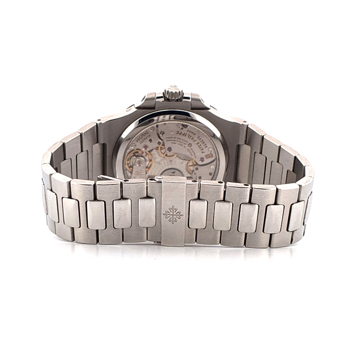 Patek Philippe Nautilus 5712/1A-001 Rückseite mit Sichtboden und Edelstahlarmband