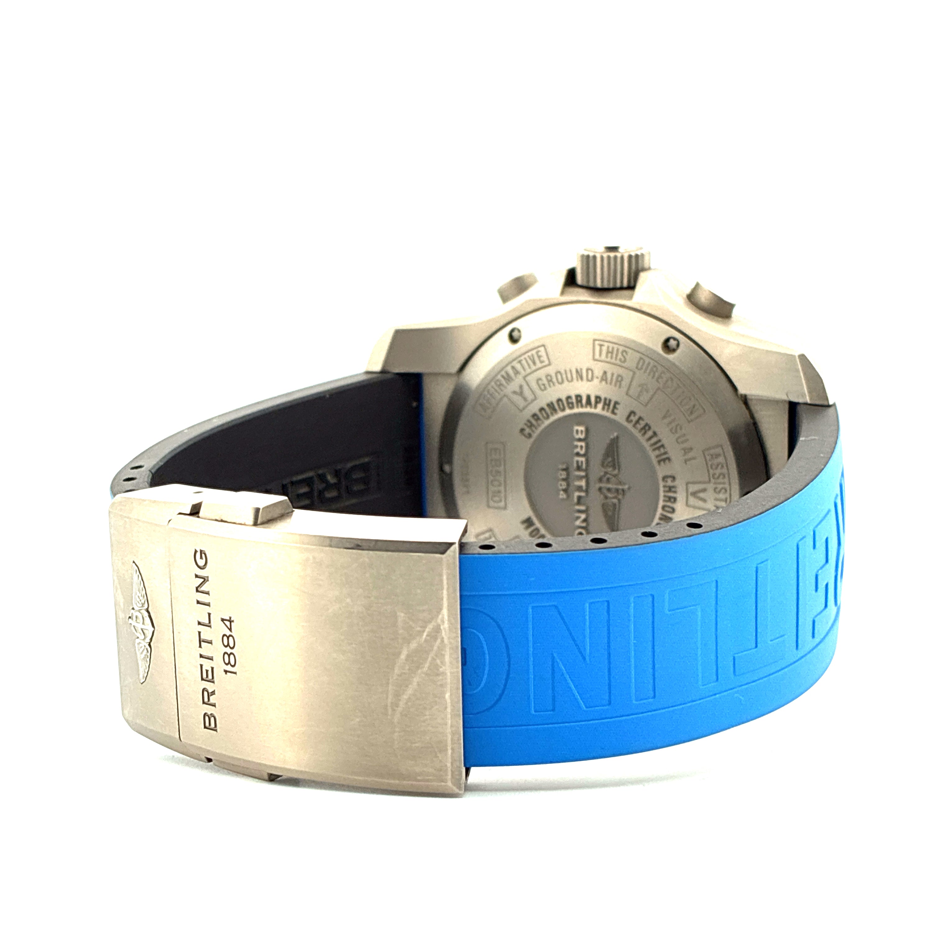 Cockpit B50 Titan Quarz / Blue Strap / incl Black Strap and Folding Clasp / very good Condition / premium Full Set / Germany 2015
