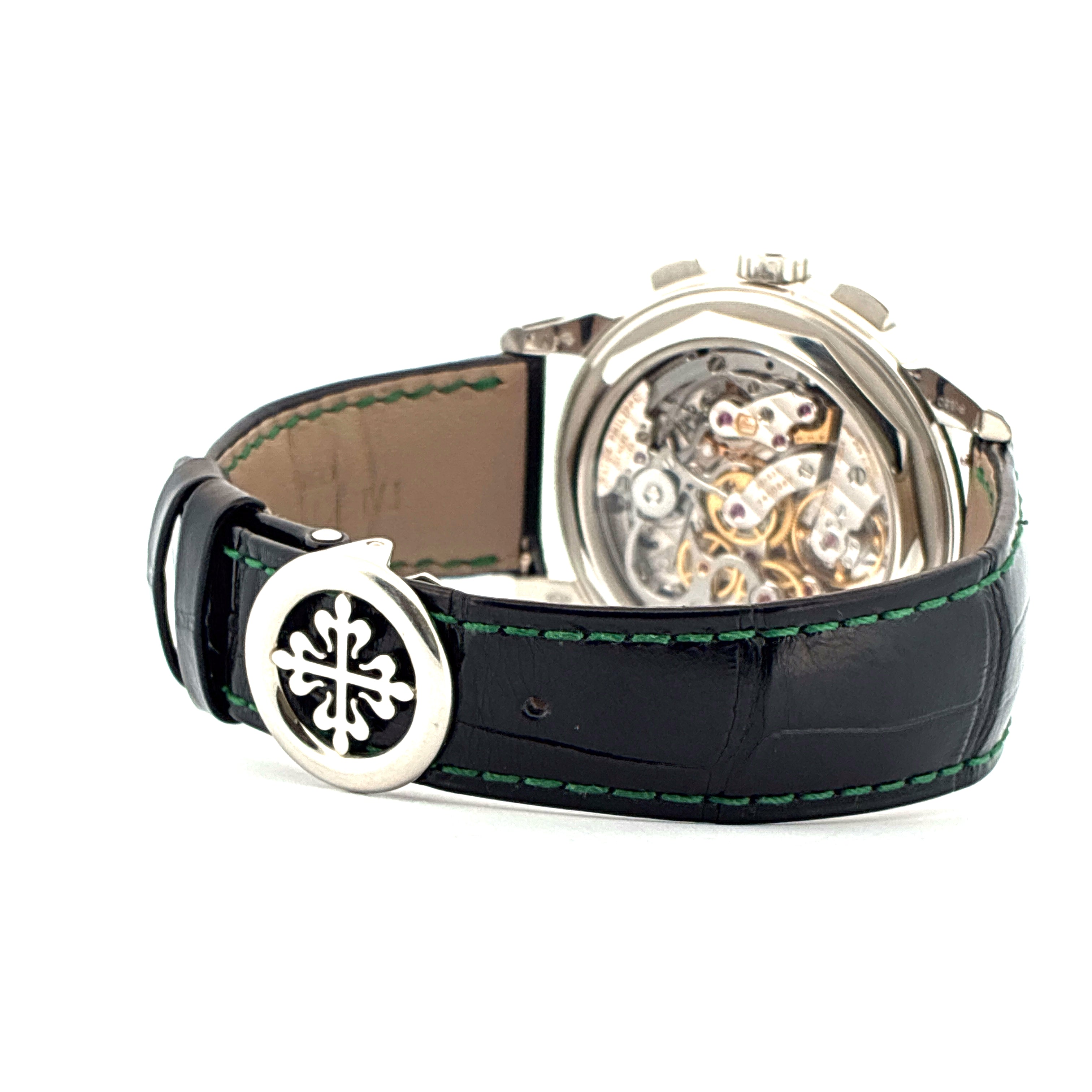 Perpetual Calendar / Platinum / Green Dial / Folding-Clasp / very good condt. / Pusher / Full-Set 2022