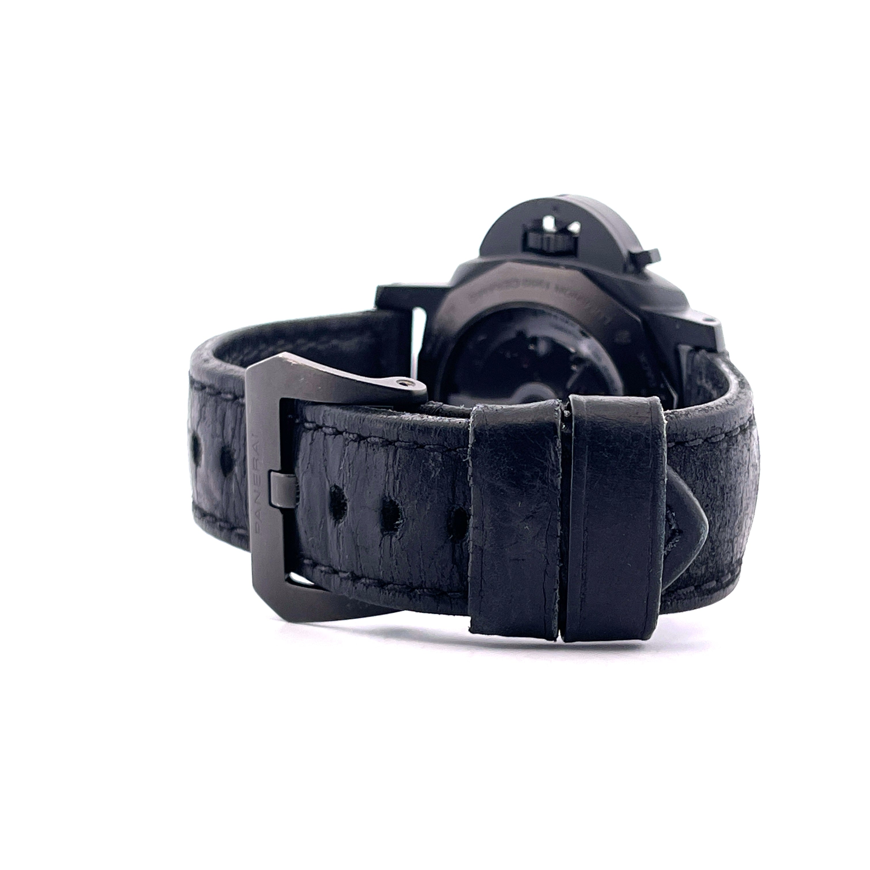 Panerai Luminor 1950 GMT PAM00335 Keramik mit schwarzem Lederarmband und schwarzer Schließe