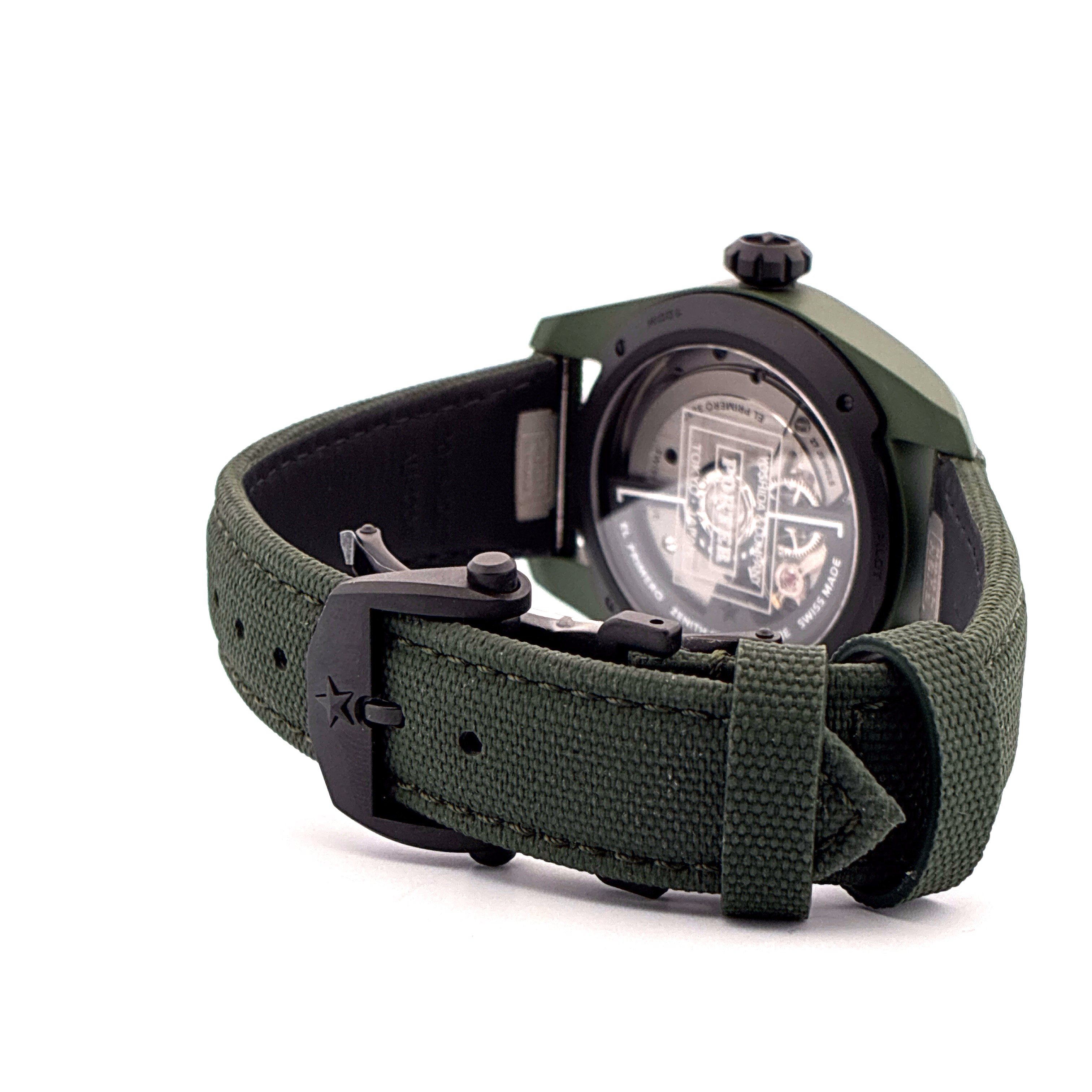 Zenith Pilot Central Automatic Porter Pilot Edition / Green Strap / Limited Edition 500 / Full-Set / Like New