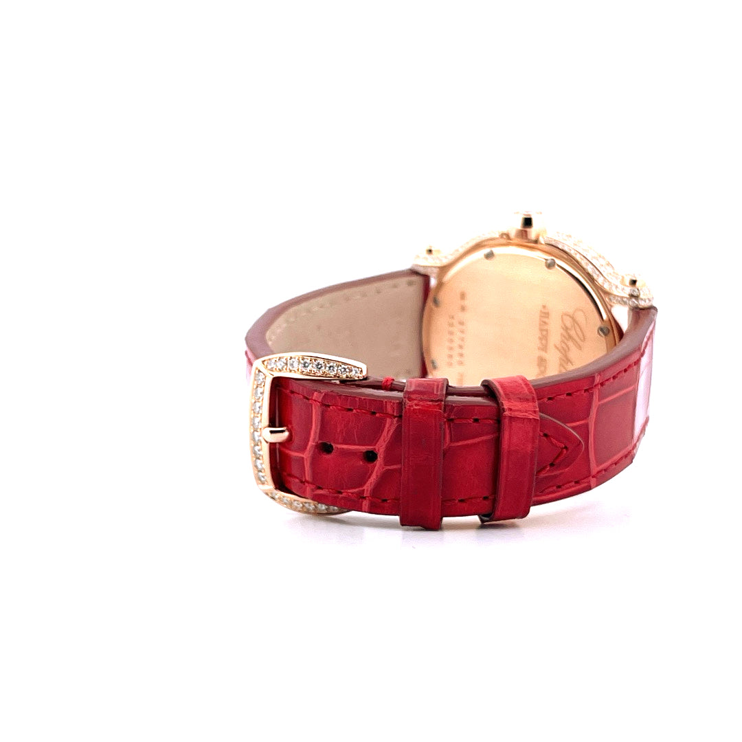Chopard - Happy Sport Quarz / MOP Dial / Diamonds / Red Gold / very rare / Box / Certificate of authenticity / Retail price EUR 74.000,00 - [product_sku]