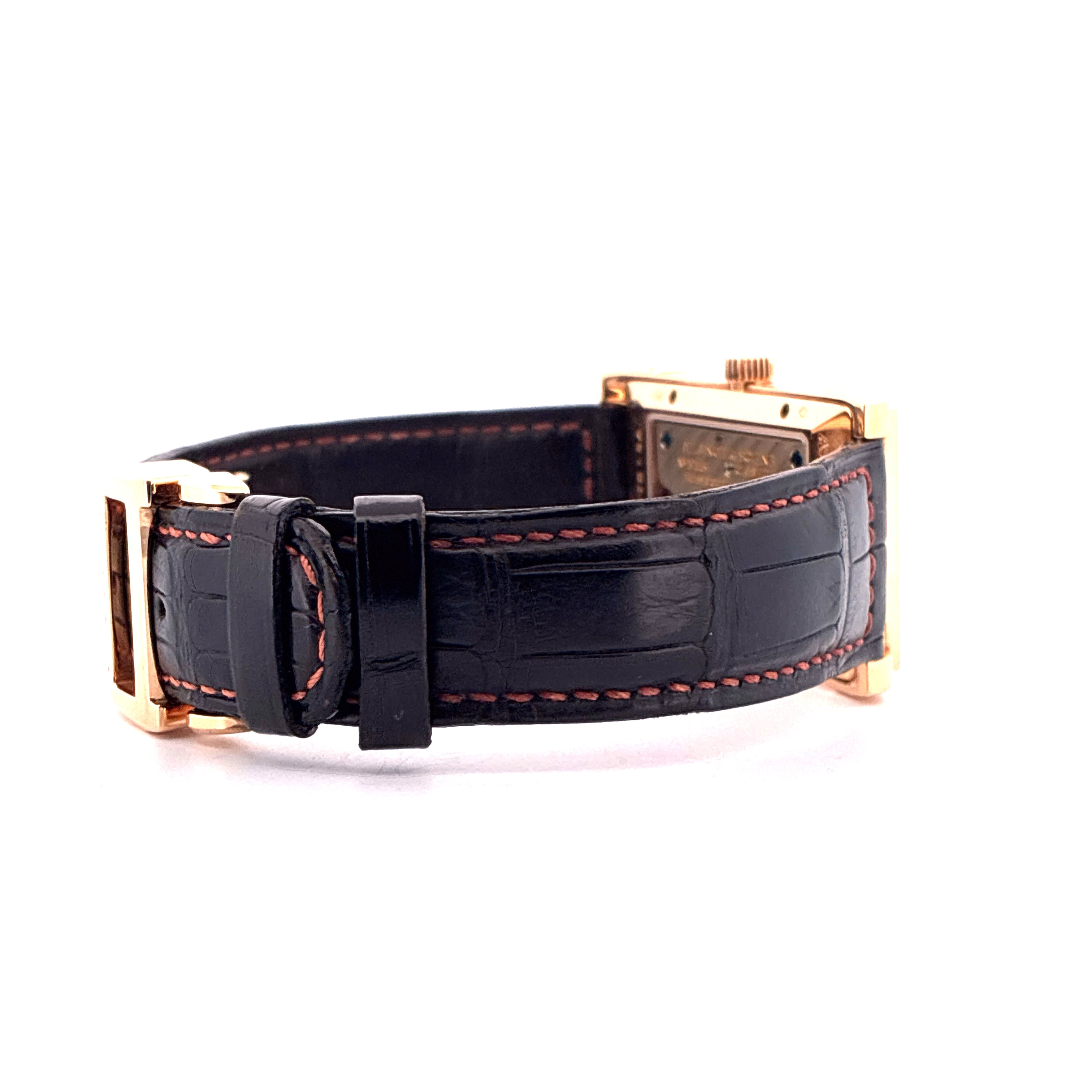Cabaret / Folding clasp / Pin buckle / Panorama Date / Roségold / First Invoice / leather strap / Pusher / Black Dial Full-Set / 2003