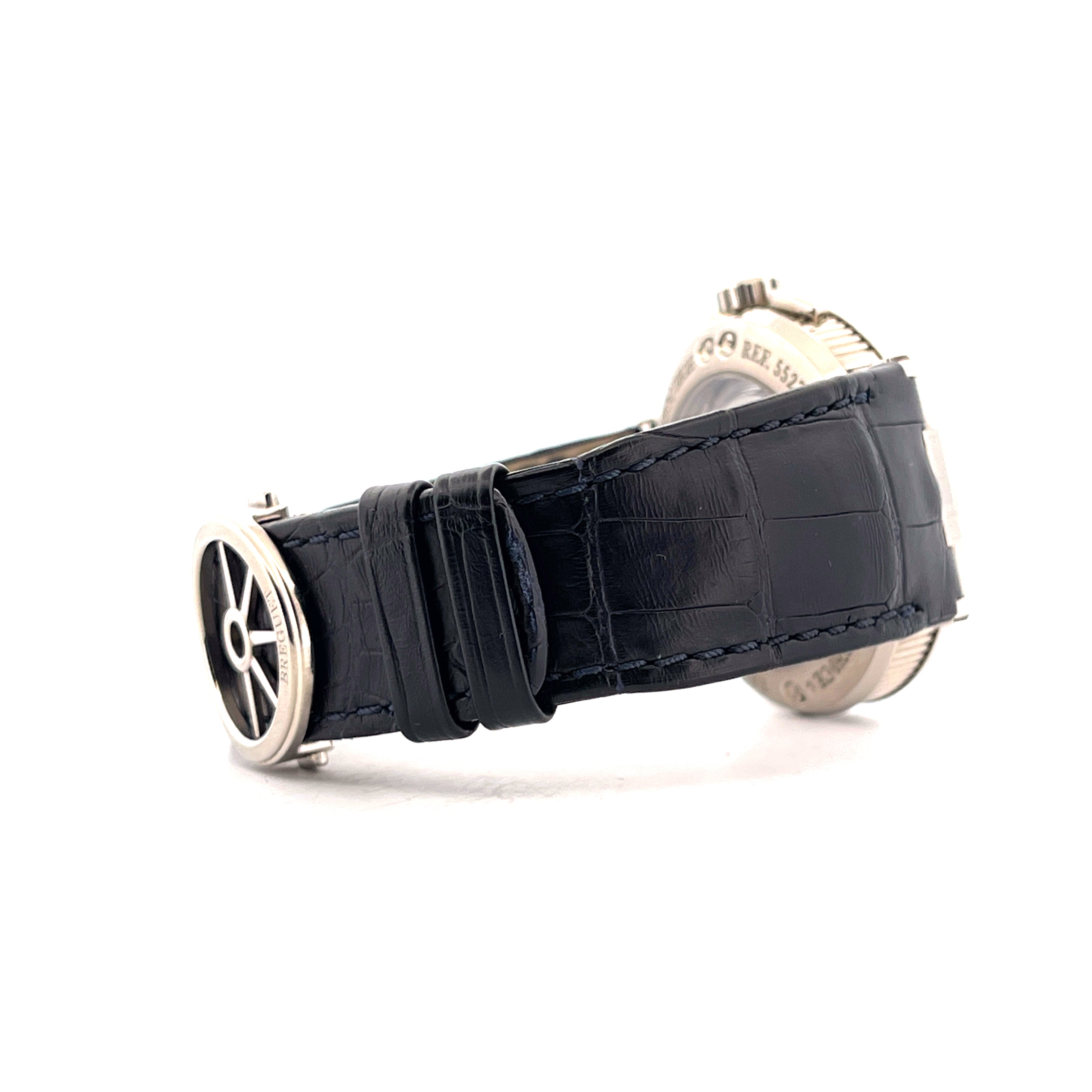 Breguet Marine 5527BB Automatik an schwarzem Kroko-Armband Seitenansicht