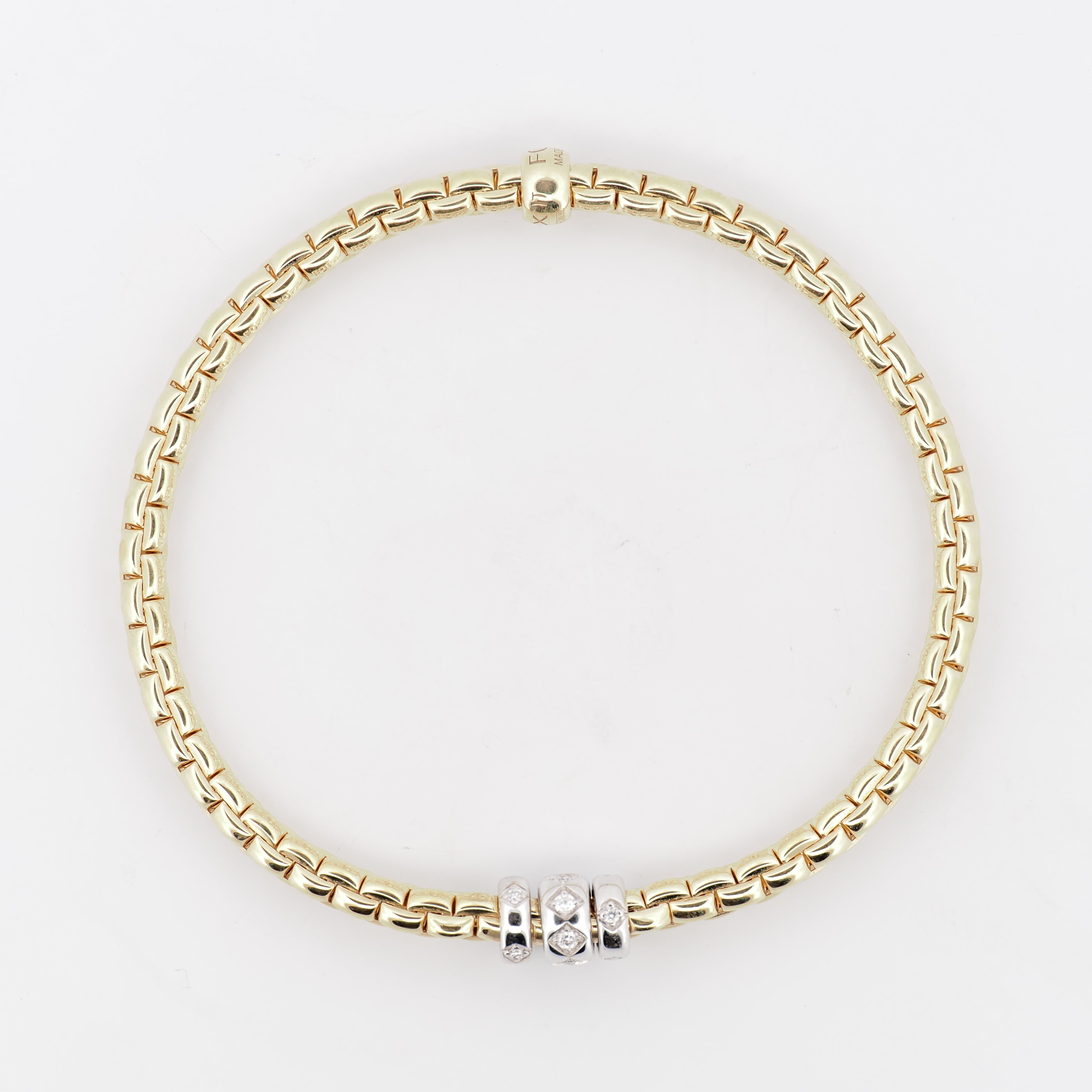 Fope - Fope Armband 18K Gelbgold mit rautenförmigen Diamanten Größe M - [product_sku]