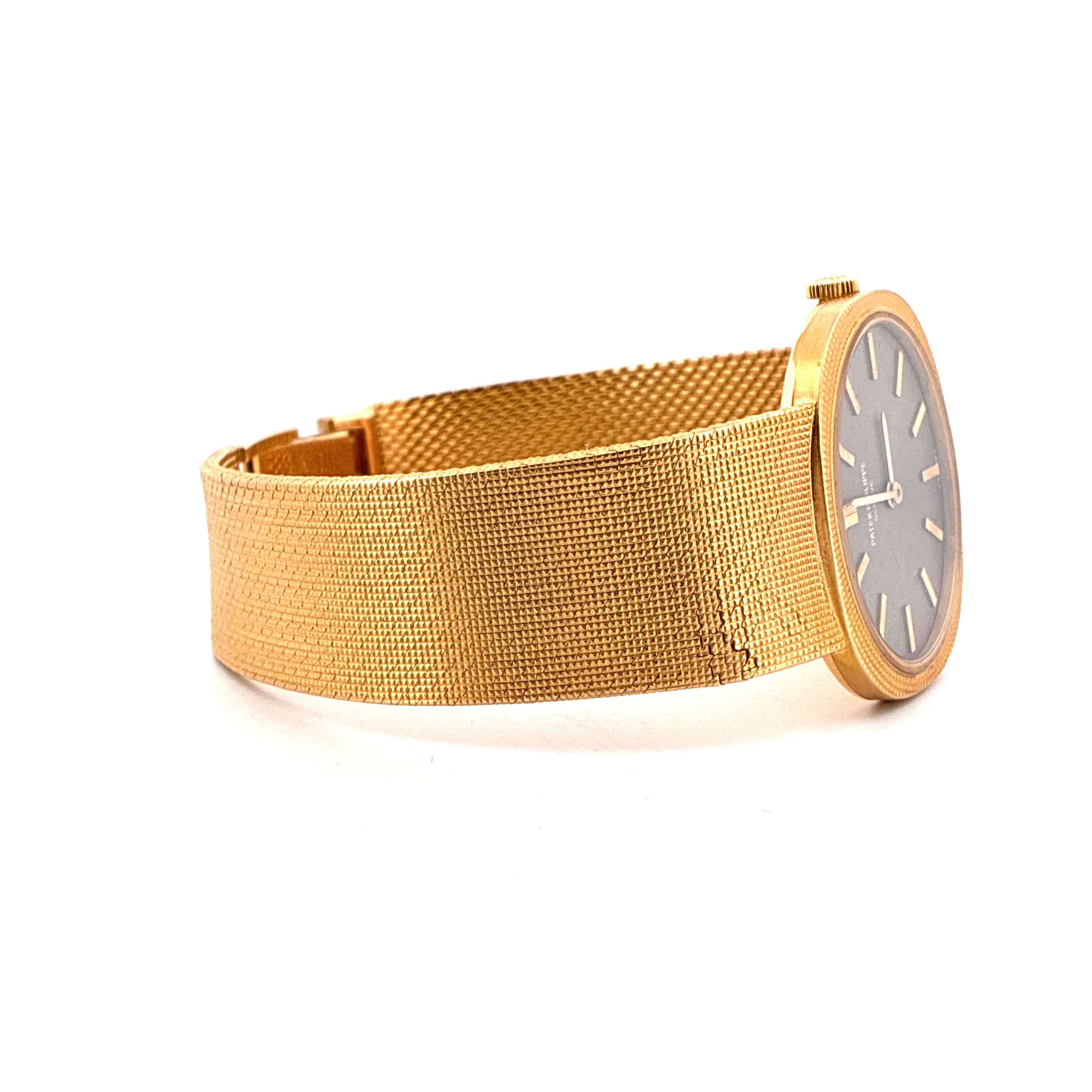 Patek Philippe Ellipse d'Or Gelbgold Automatik Vintage mit schlichtem Zifferblatt und Gliederarmband