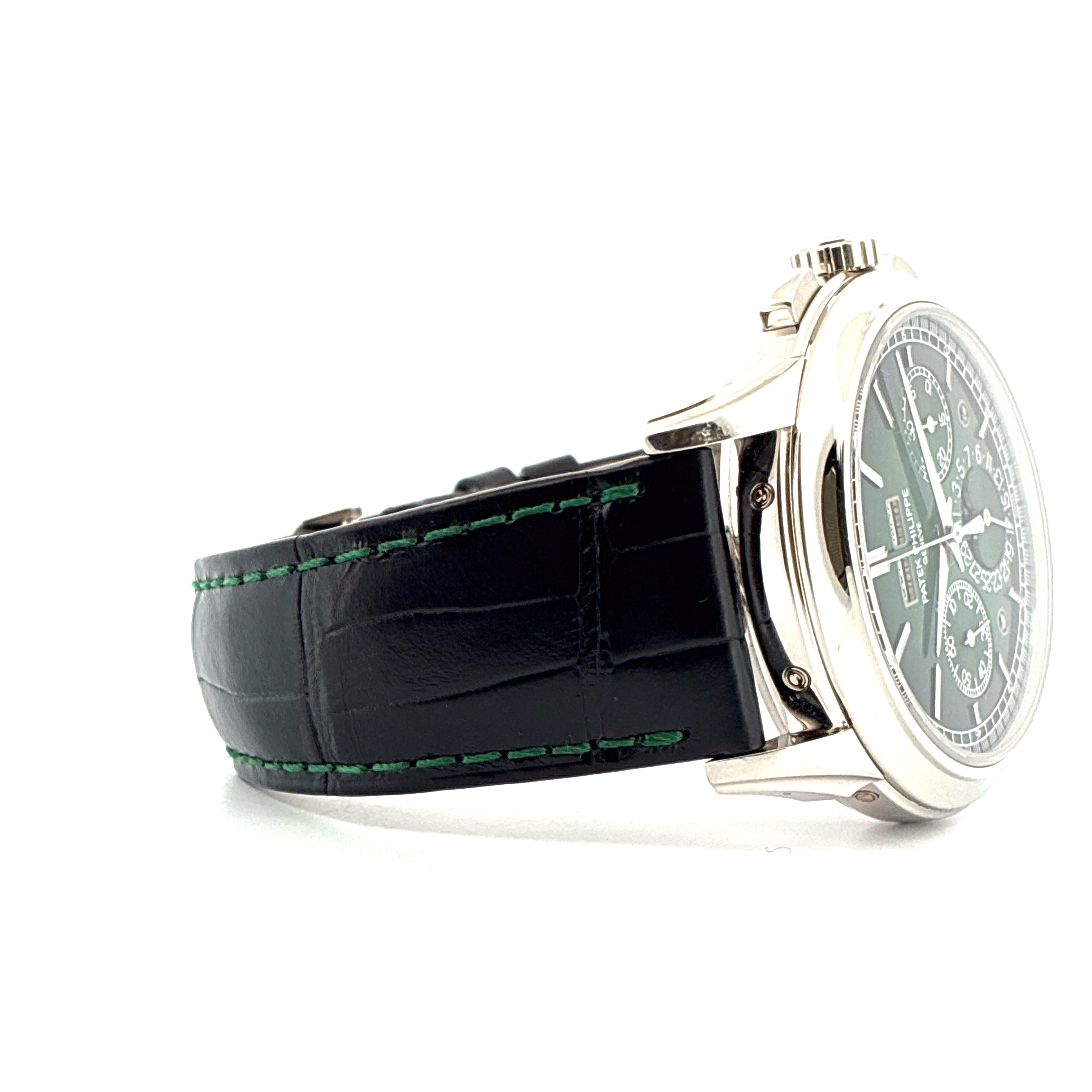 Perpetual Calendar / Platinum / Green Dial / Folding-Clasp / very good condt. / Pusher / Full-Set 2022