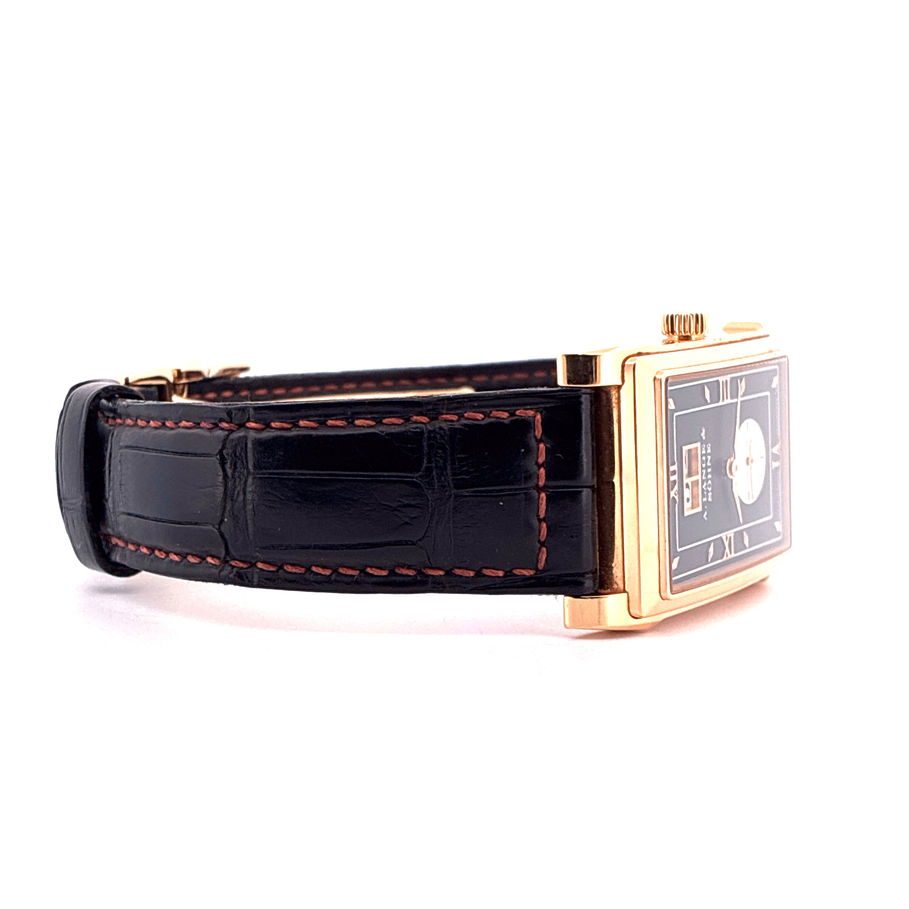Cabaret / Folding clasp / Pin buckle / Panorama Date / Roségold / First Invoice / leather strap / Pusher / Black Dial Full-Set / 2003