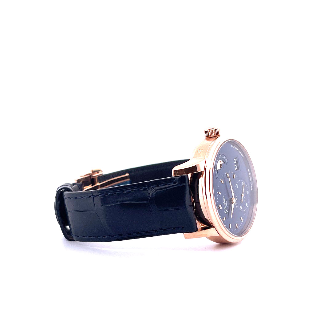 Glashütte Original - PanoMaticLunar rosegold blau - Juwelier Spliedt - [product_ Artikelnummer]