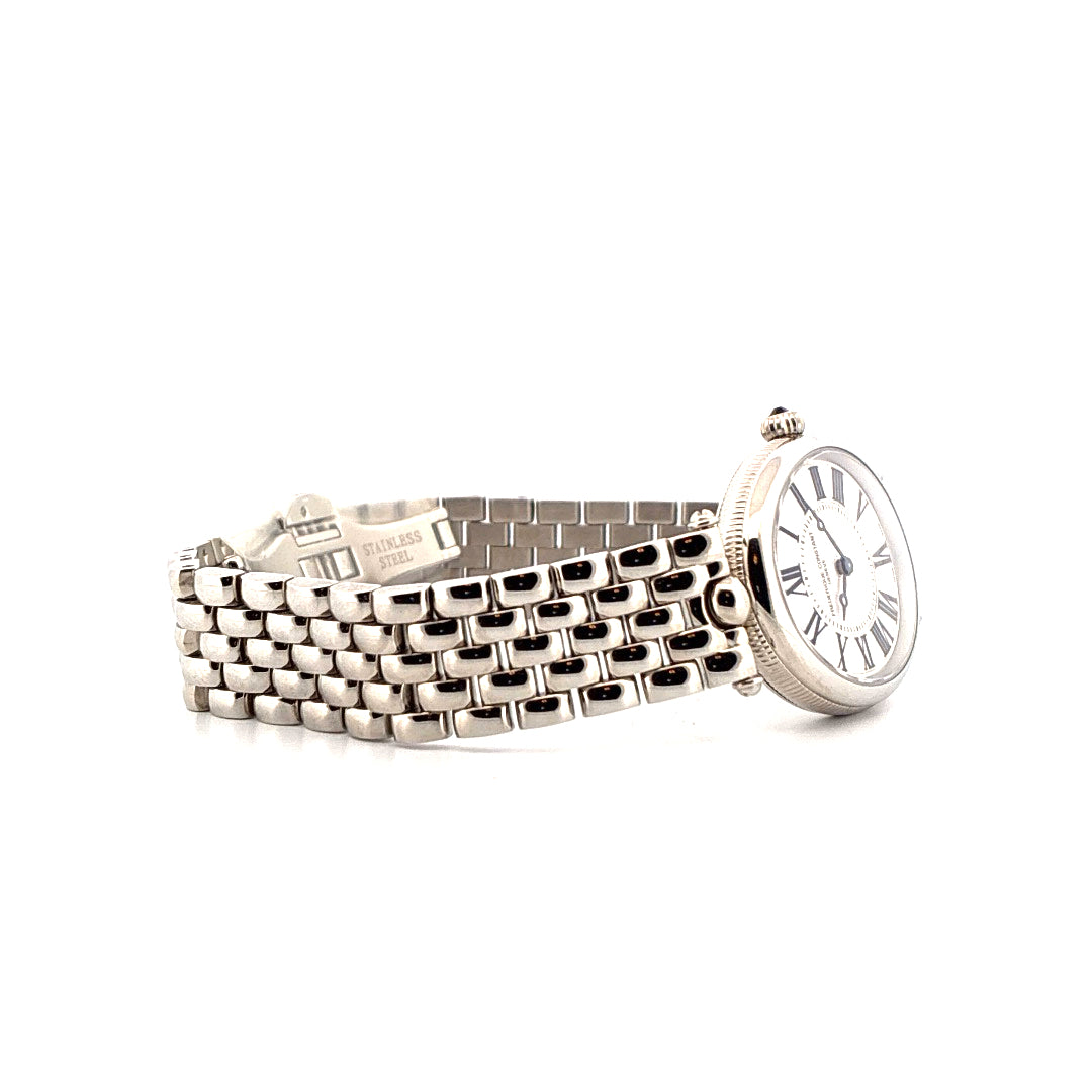 Frederique Constant Art Deco Classics Quarzuhr aus Edelstahl mit römischem Zifferblatt