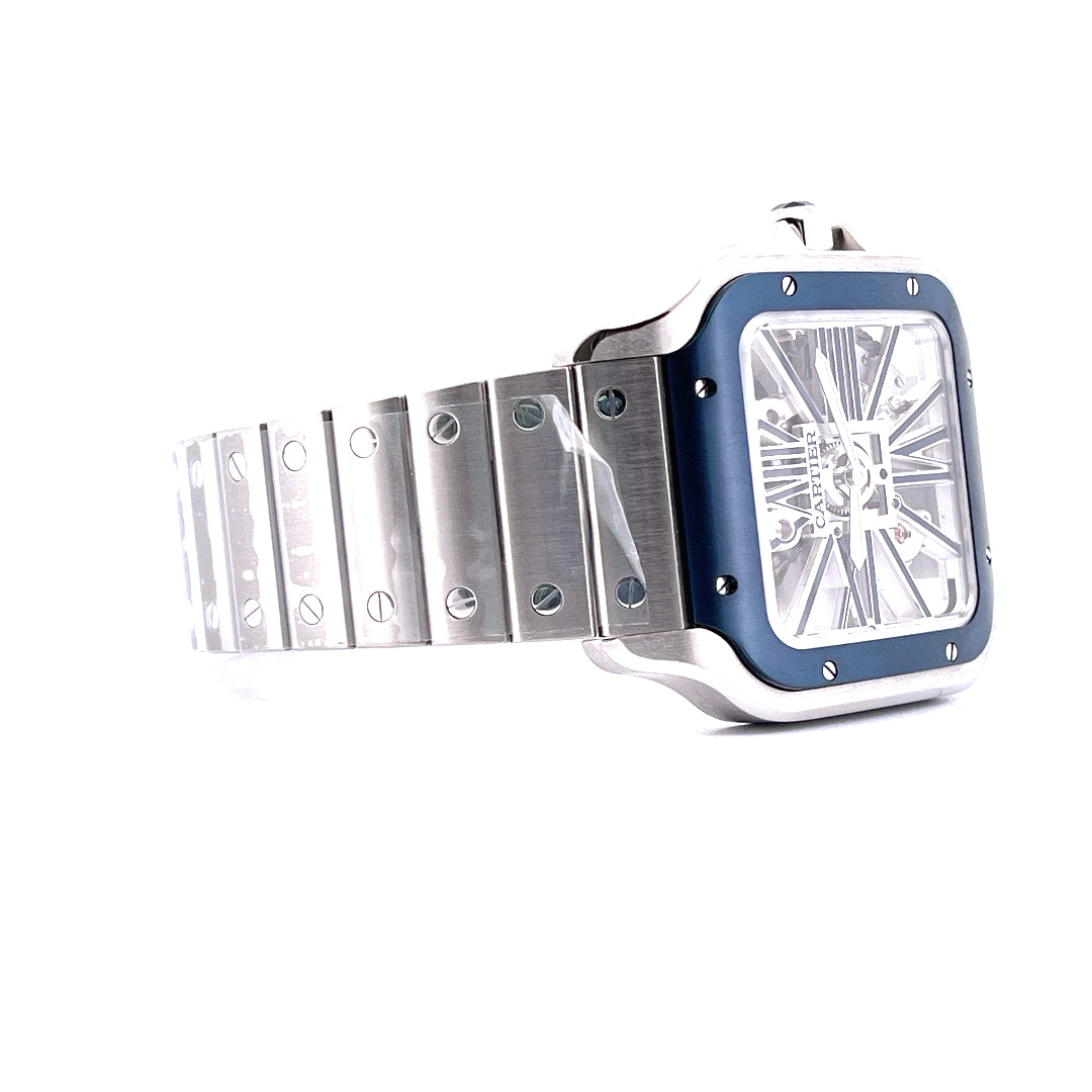 Cartier - Cartier Santos Skeleton Blue - Juwelier Spliedt