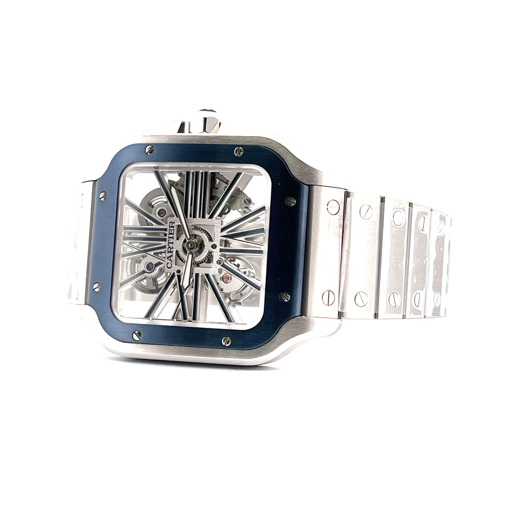 Cartier - Cartier Santos Skeleton Blue - Juwelier Spliedt