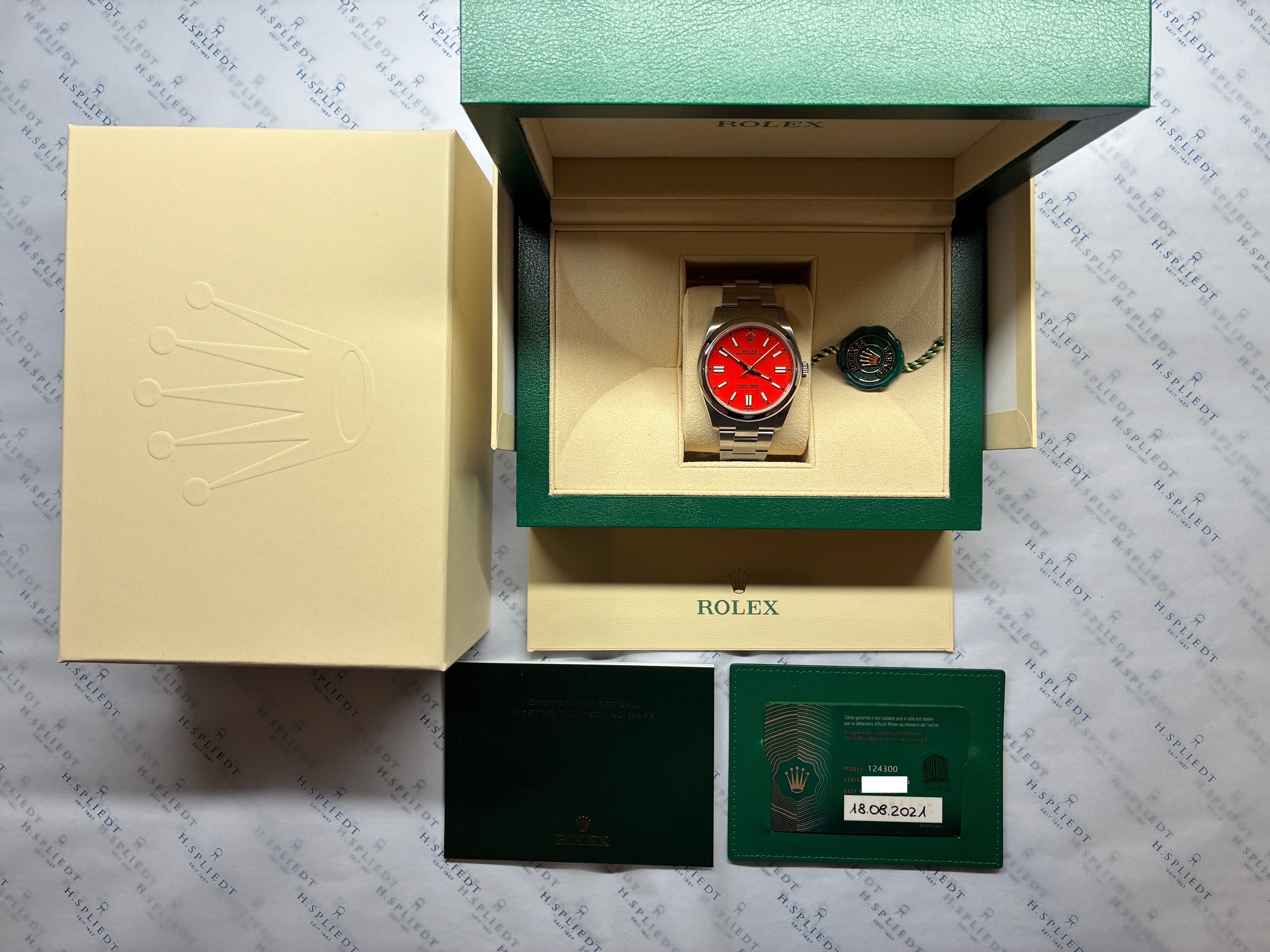 Oyster Perpetual 41 / Red Dial / very good condt. / Full-Set / 2021