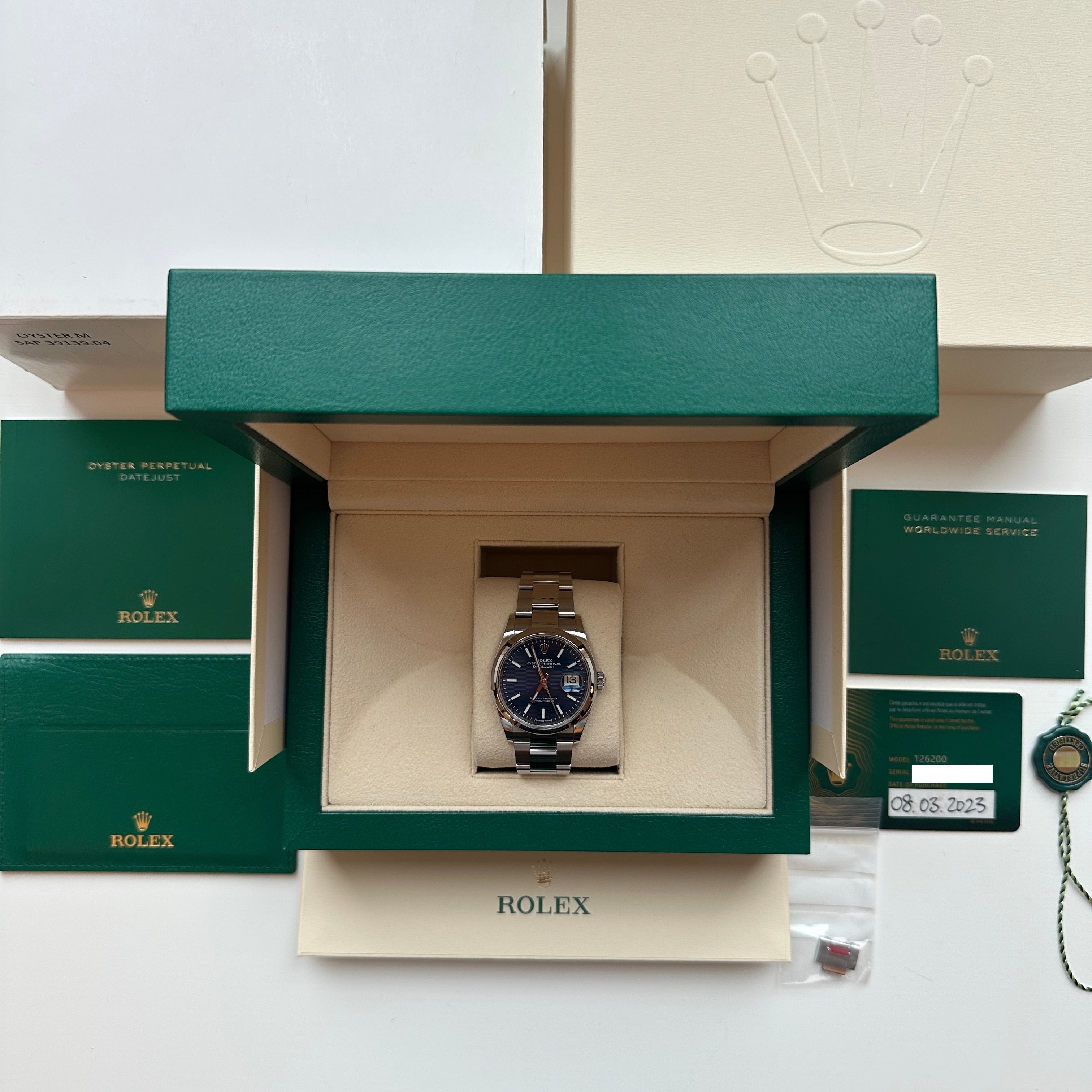 Rolex - Datejust 36 Blue Motif Dial / Honeycomb Dial / 2023 - [product_sku]