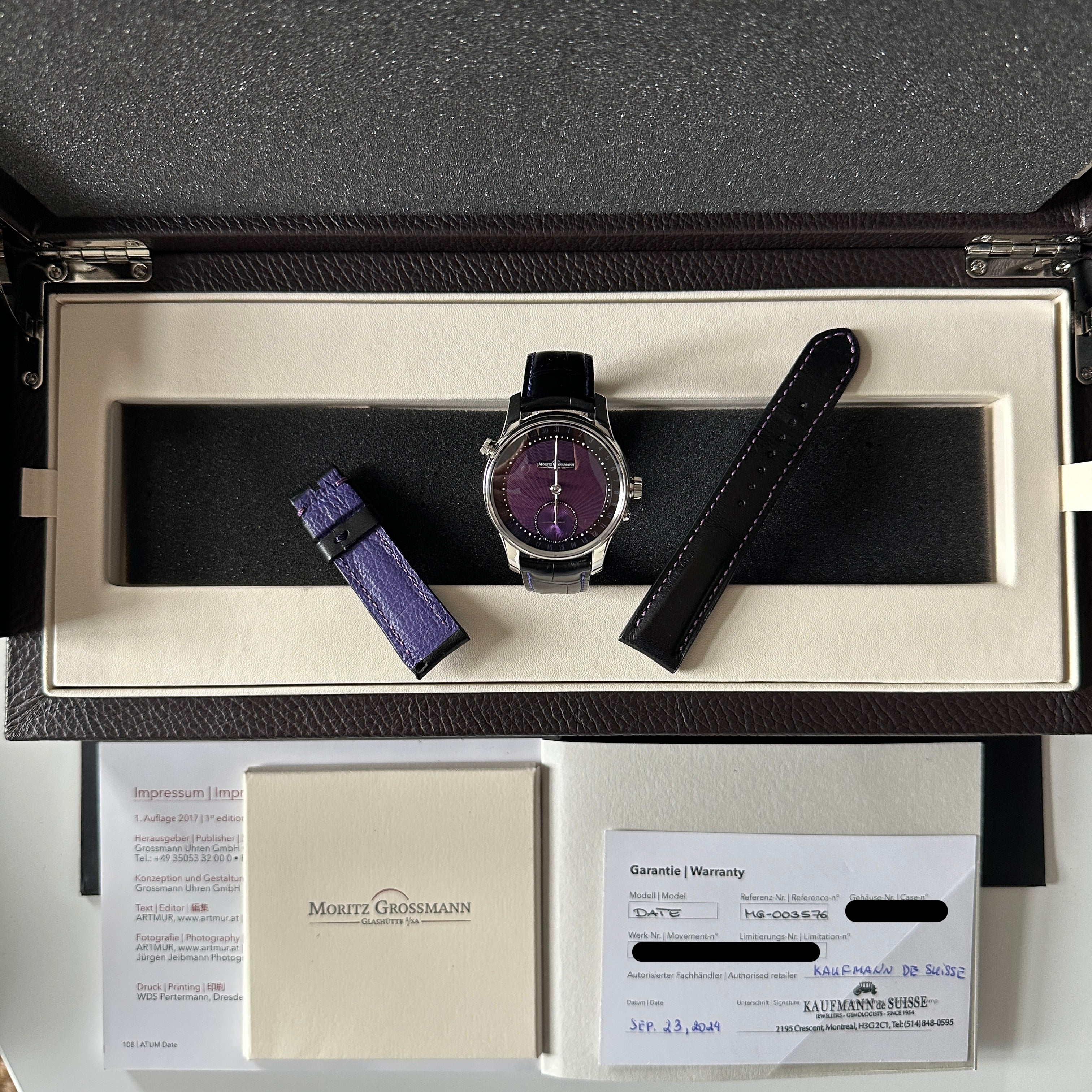 DATE Purple Kaufmann de Suisse Special Edition 1 of 5 Full Set / very rare / On Stock / Dial Comblémine / Kari Voutilainen / 2024