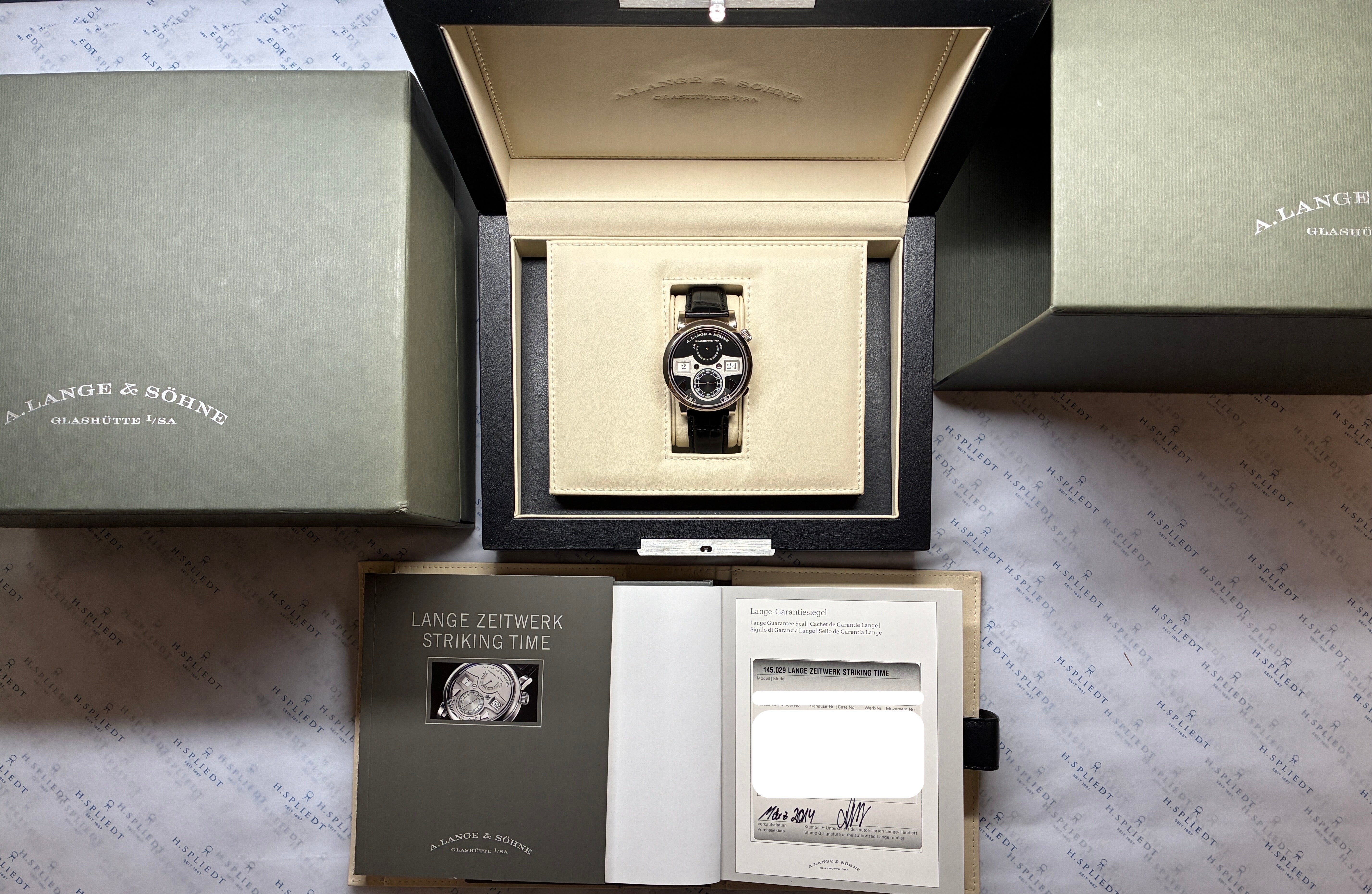 Zeitwerk Striking Time / Black Dial / White Gold / Full-Set / 2014