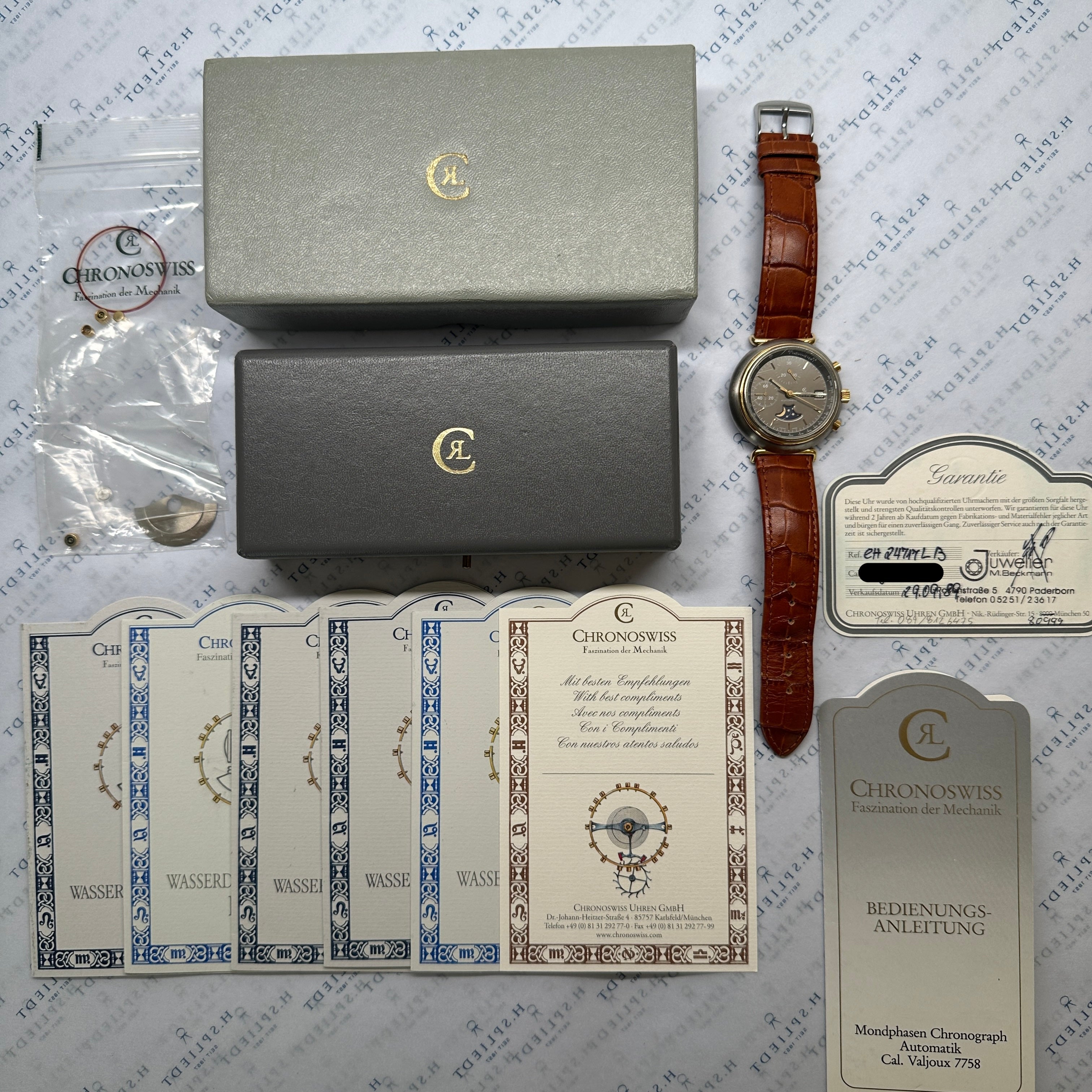 Chronoswiss - Kelek Chronograph Titan Gold 40 mm / Full Set / very good Condition / 1989 - [product_sku]