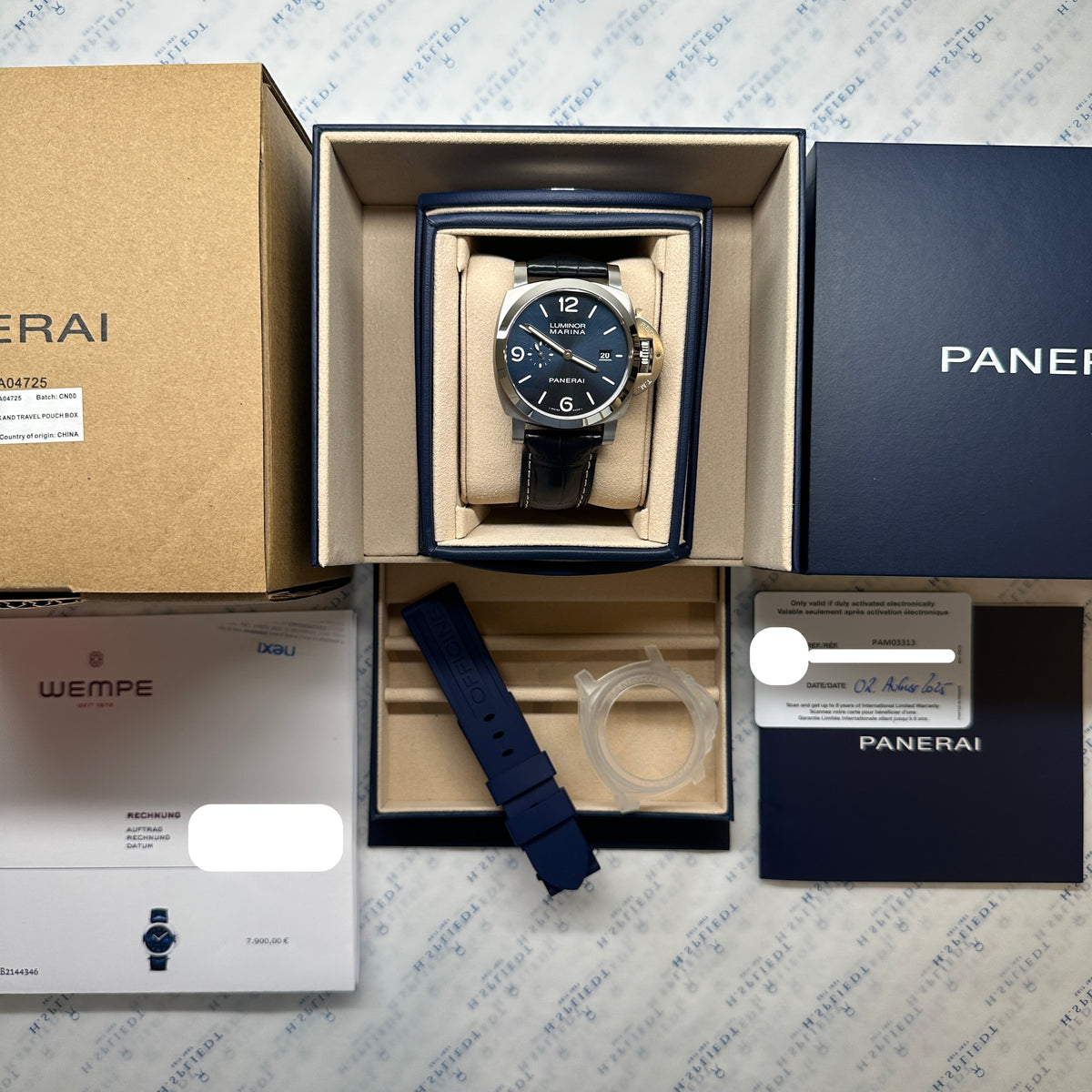 LUMINOR MARINA Blue Dial Limited Edition 1700 / second Strap / Full Set / 2025