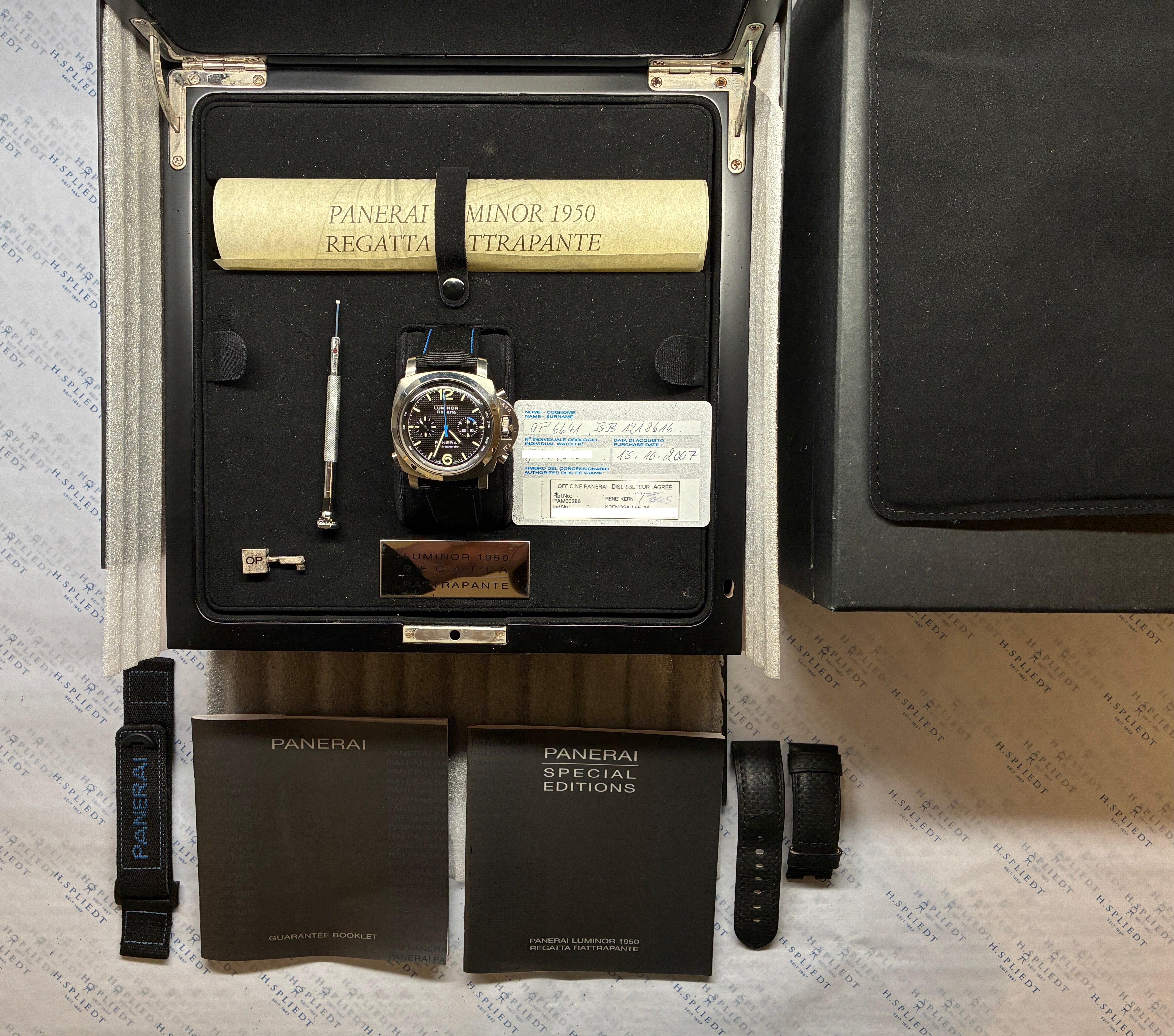 Luminor 1950 Regatta Rattrapante Limited Edition / 3 Straps / New Clasp / Full-Set / 2007