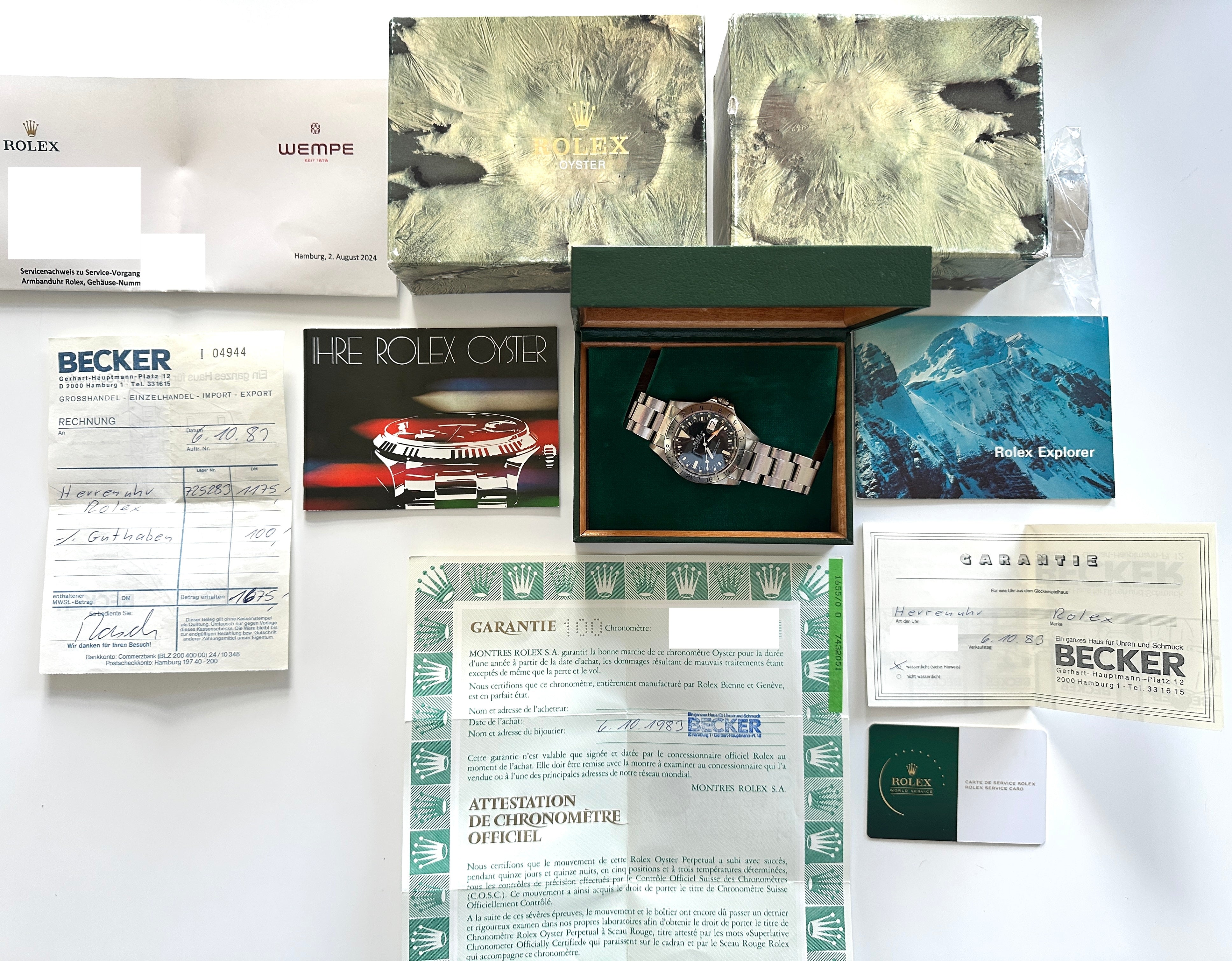 Rolex - Explorer II Steve McQueen "Freccione" MK 5 / Full Set / Erstkaufrechnung  // SERVICE 2024 -LC100 1983- - [product_sku]
