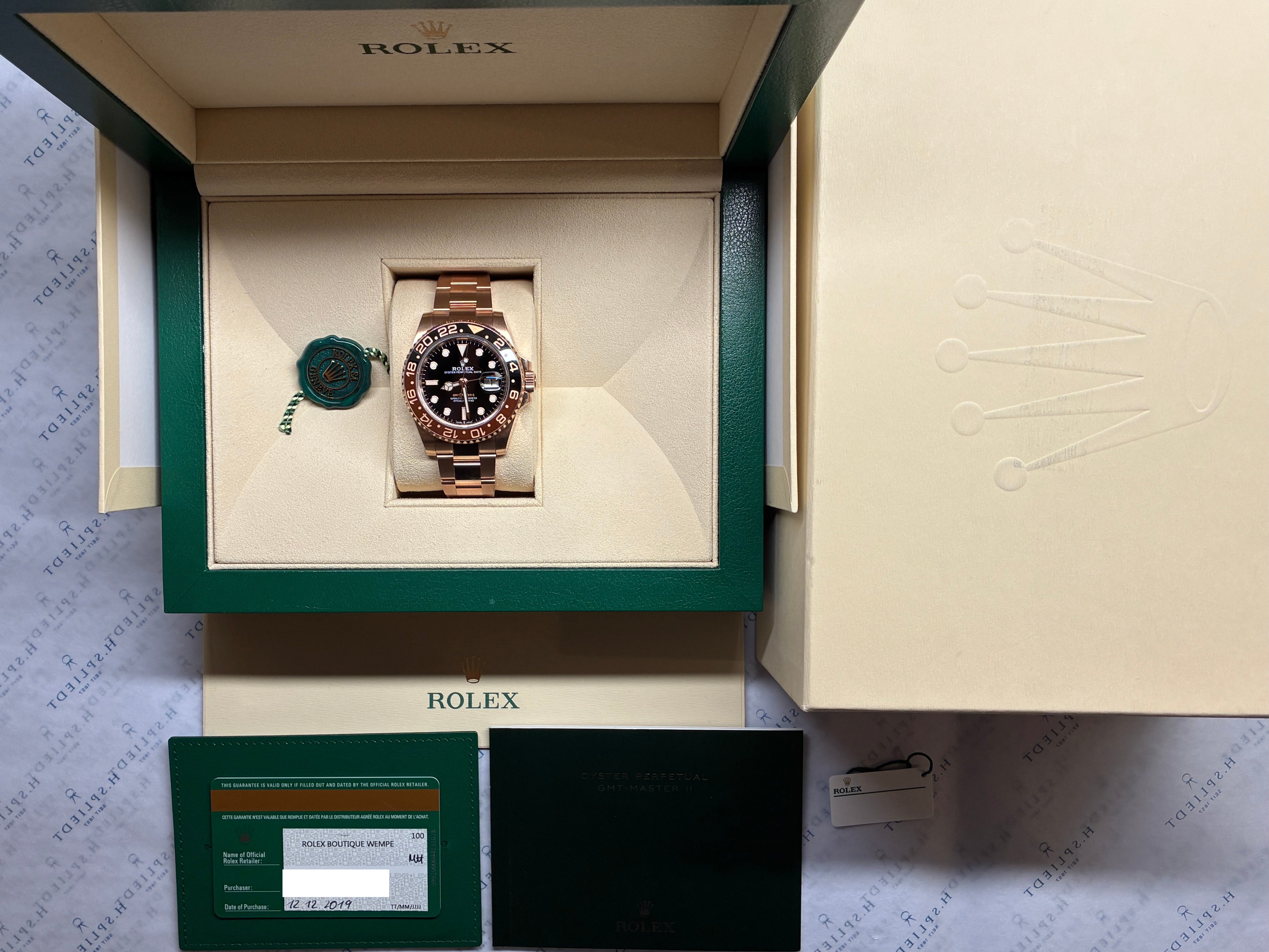 Rolex - GMT-Master II / Rootbeer / Roségold / Full-Set / 2019 - [product_sku]