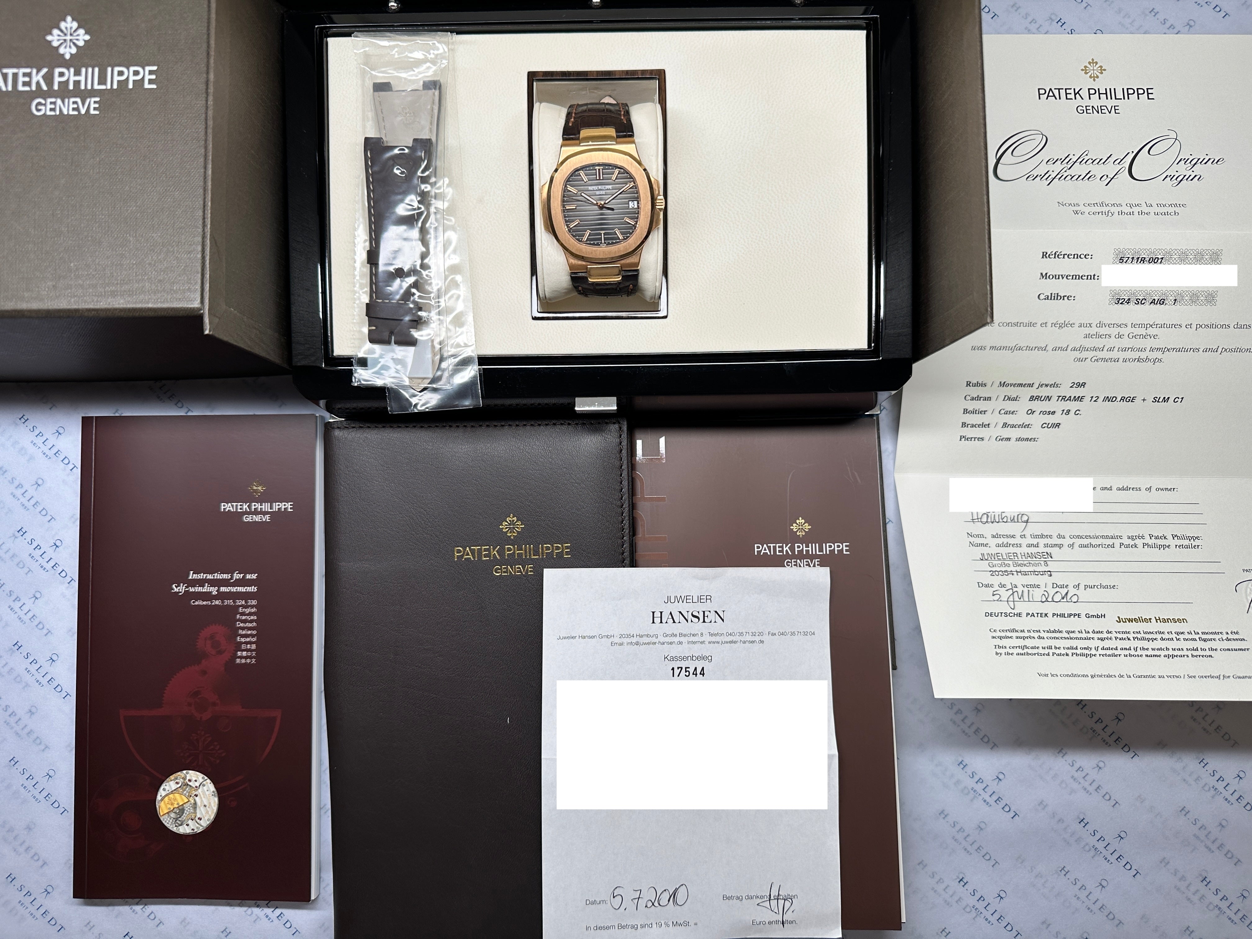 Patek Philippe Nautilus 5711R-001 Gold Roségold mit braunem Zifferblatt im Full Set mit Papieren