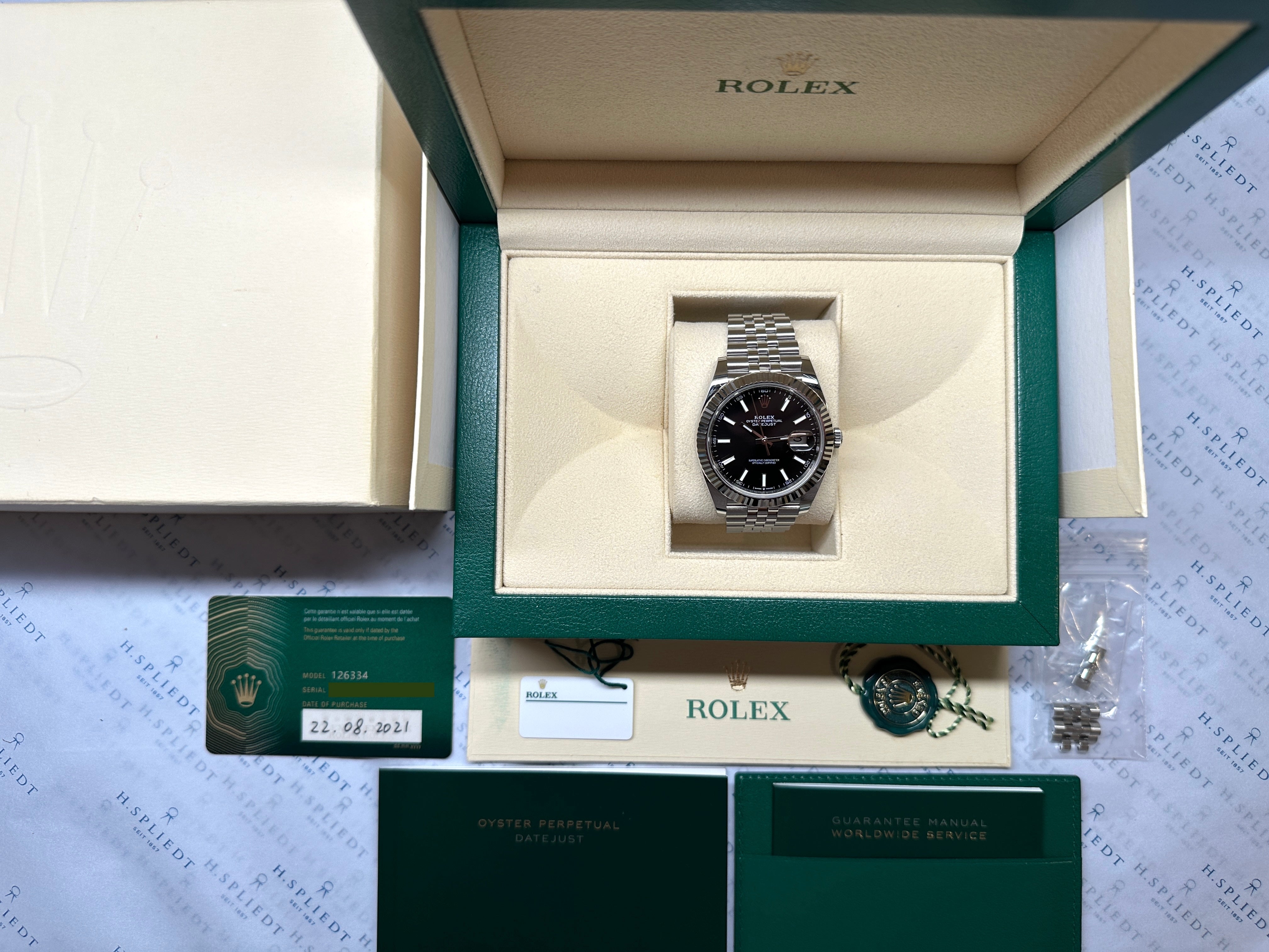Rolex Datejust 41 Black Dial 126334 Jubilee / Full Set / -2021-