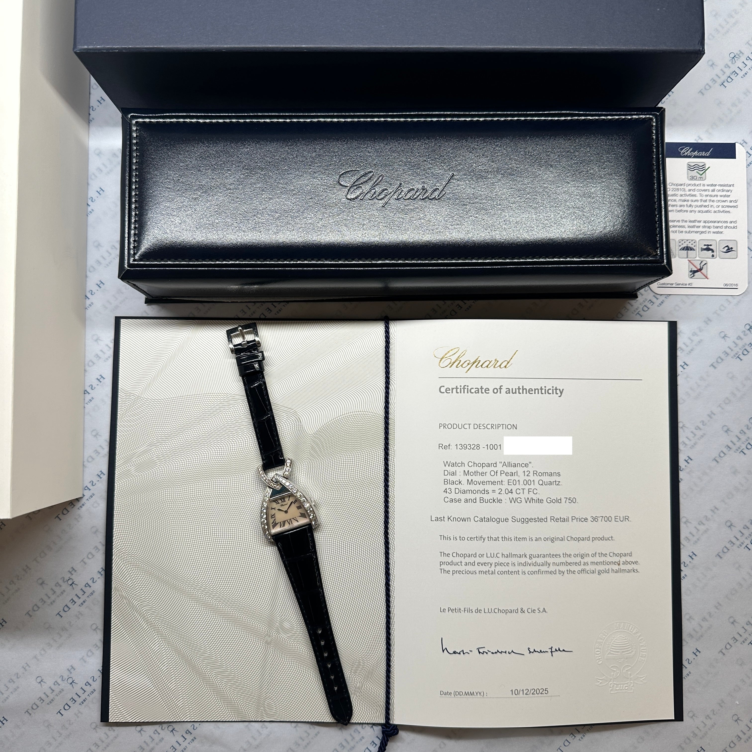 Chopard - Alliance Whitegold 18 kt MOP Dial / Chopard Certificate of authenticity / Retail EUR 37.600€ - [product_sku]