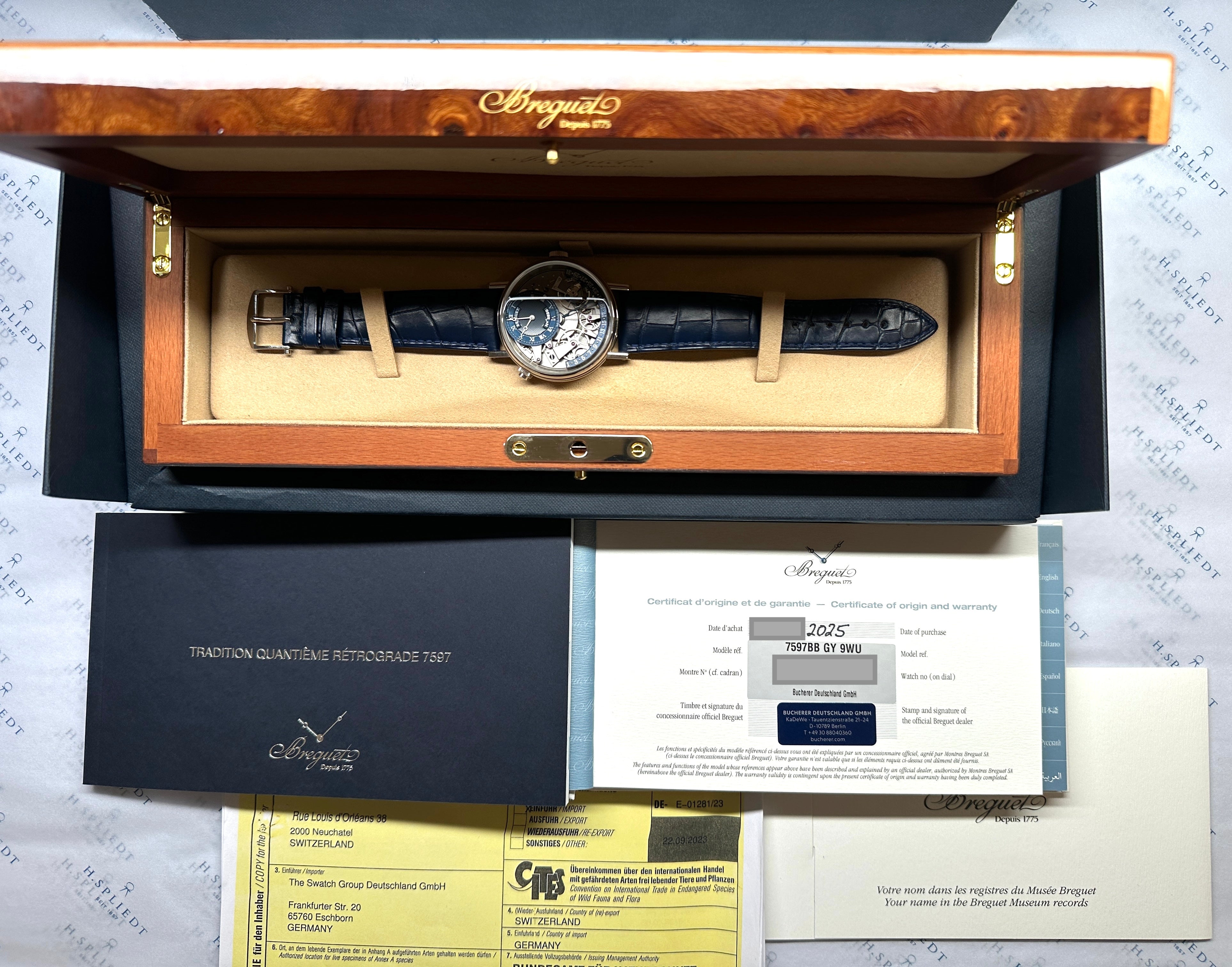 Breguet Tradition Quantieme Retrograde Automatic in Holzkassette, mit Papieren