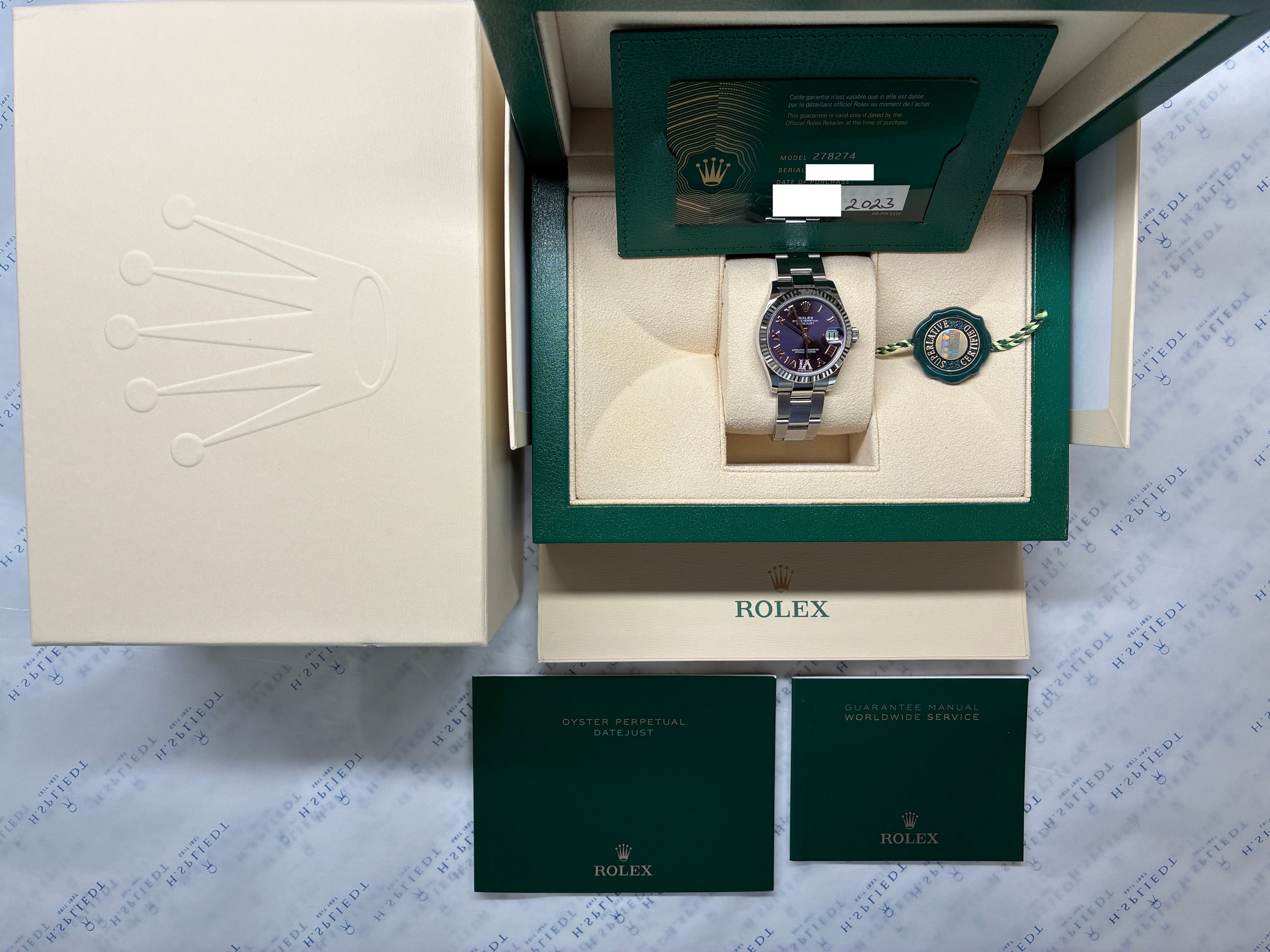 Lady Datejust / Purple Dial / Factory set / Full-Set / 2023