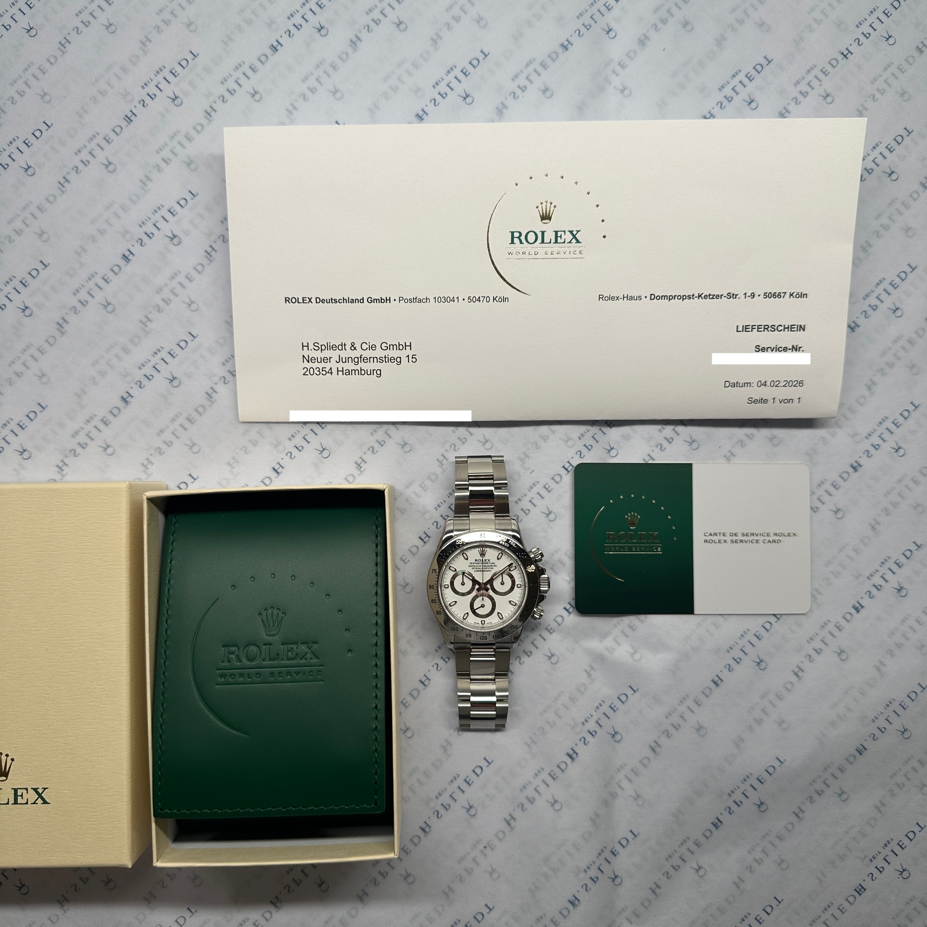 Daytona 116520 White Dial / Rolex Service 2026 / good Condition / D-Serie 2006