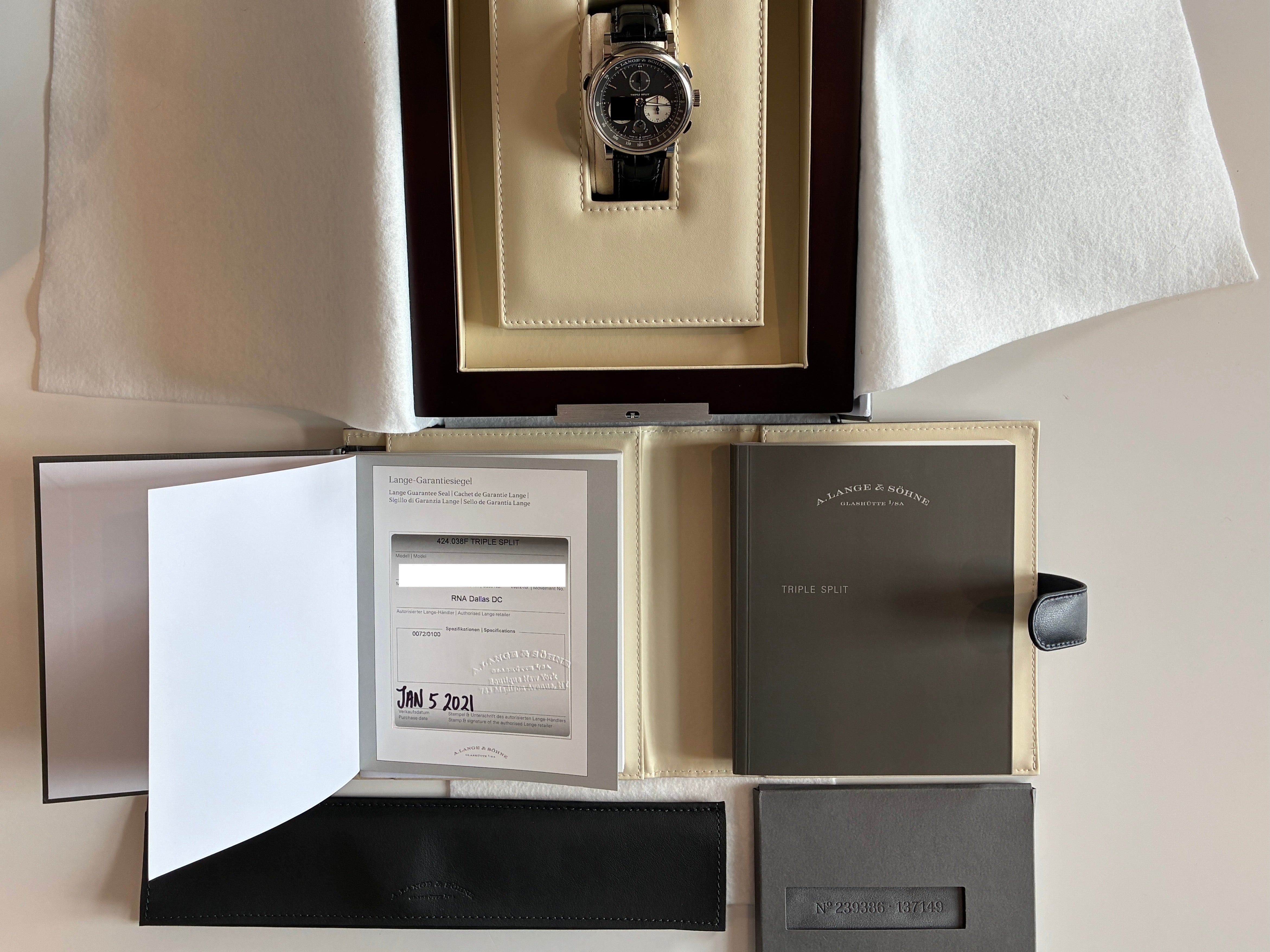 A. Lange & Söhne - Saxonia Triple Split / Limited / Whitegold / Folding clasp / Full-Set / 2021 - [product_sku]