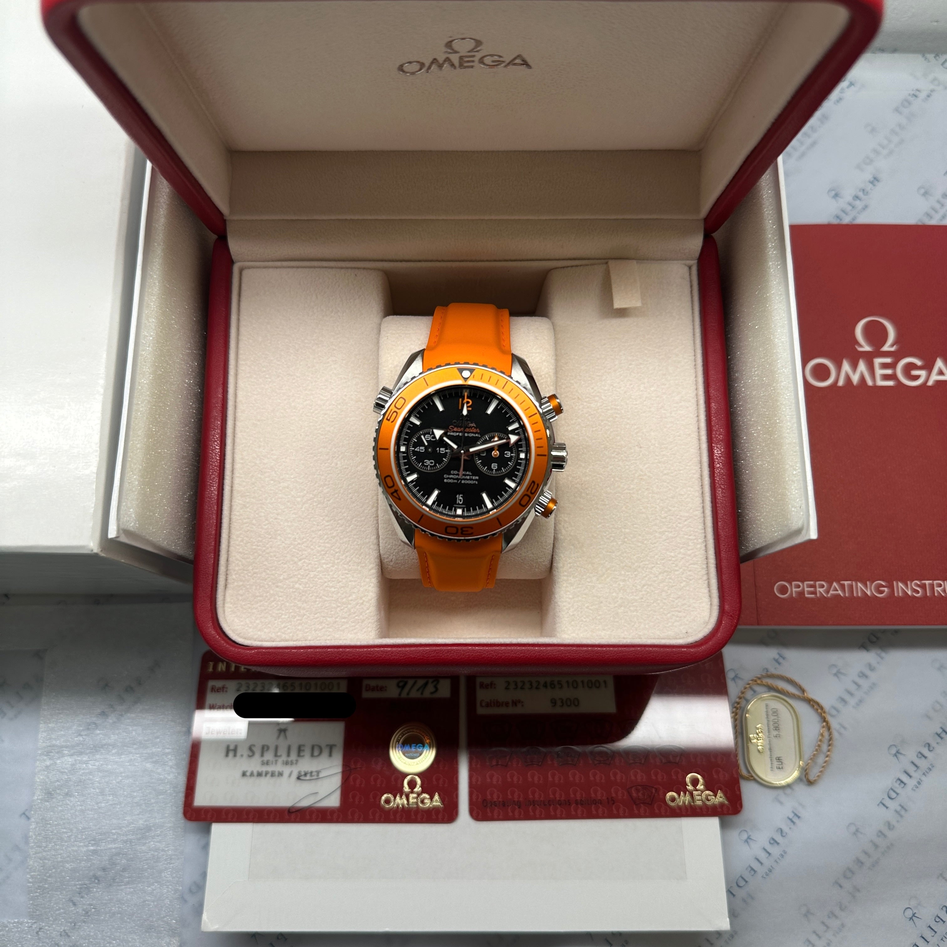 Seamaster Planet Ocean 45,5 mm Orange / pretty good Condition / Full Set / Germany 2013