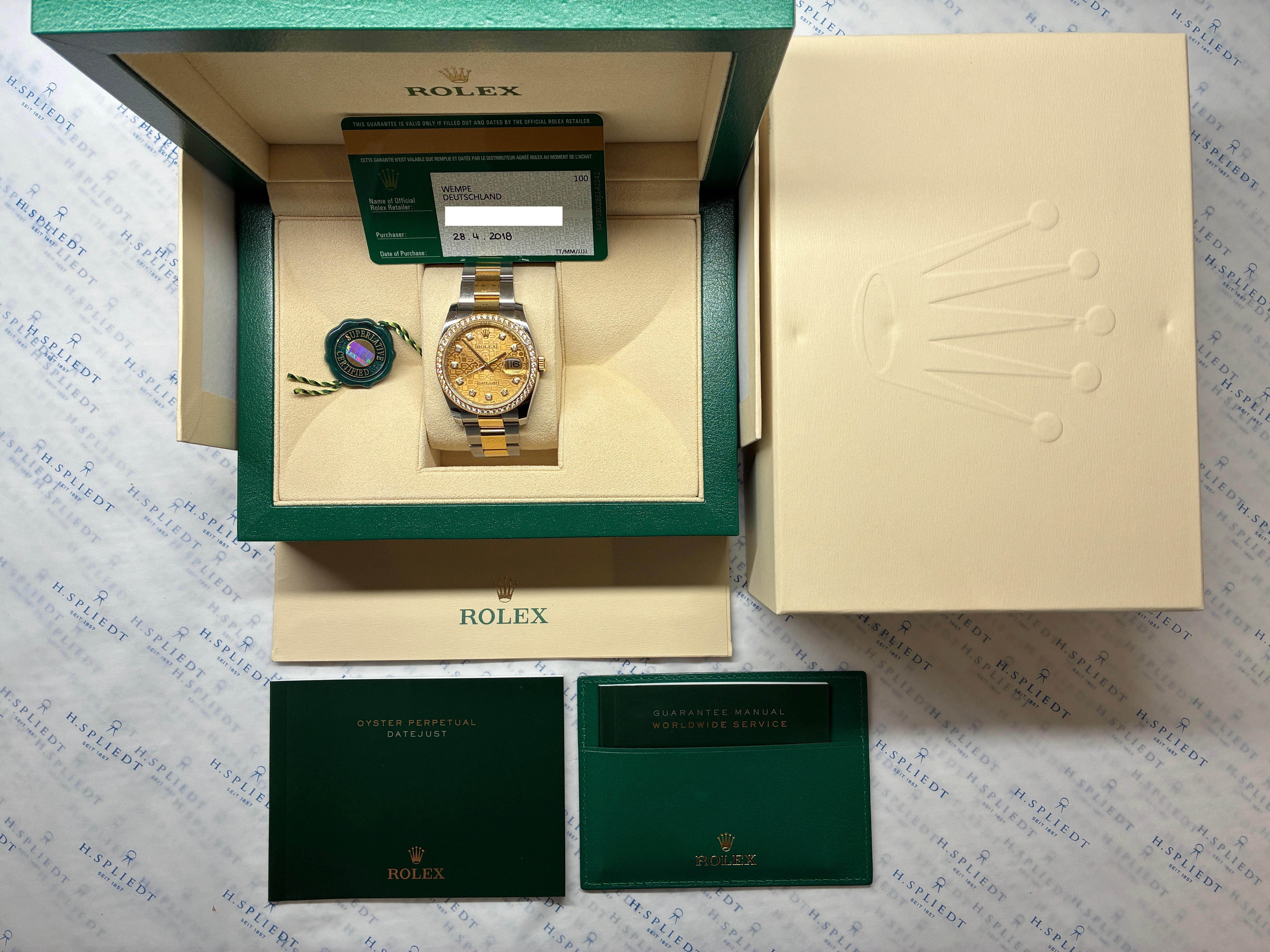 Datejust 36 / orig. invoice / Bicolor / factory set bezel / Full-Set 2019
