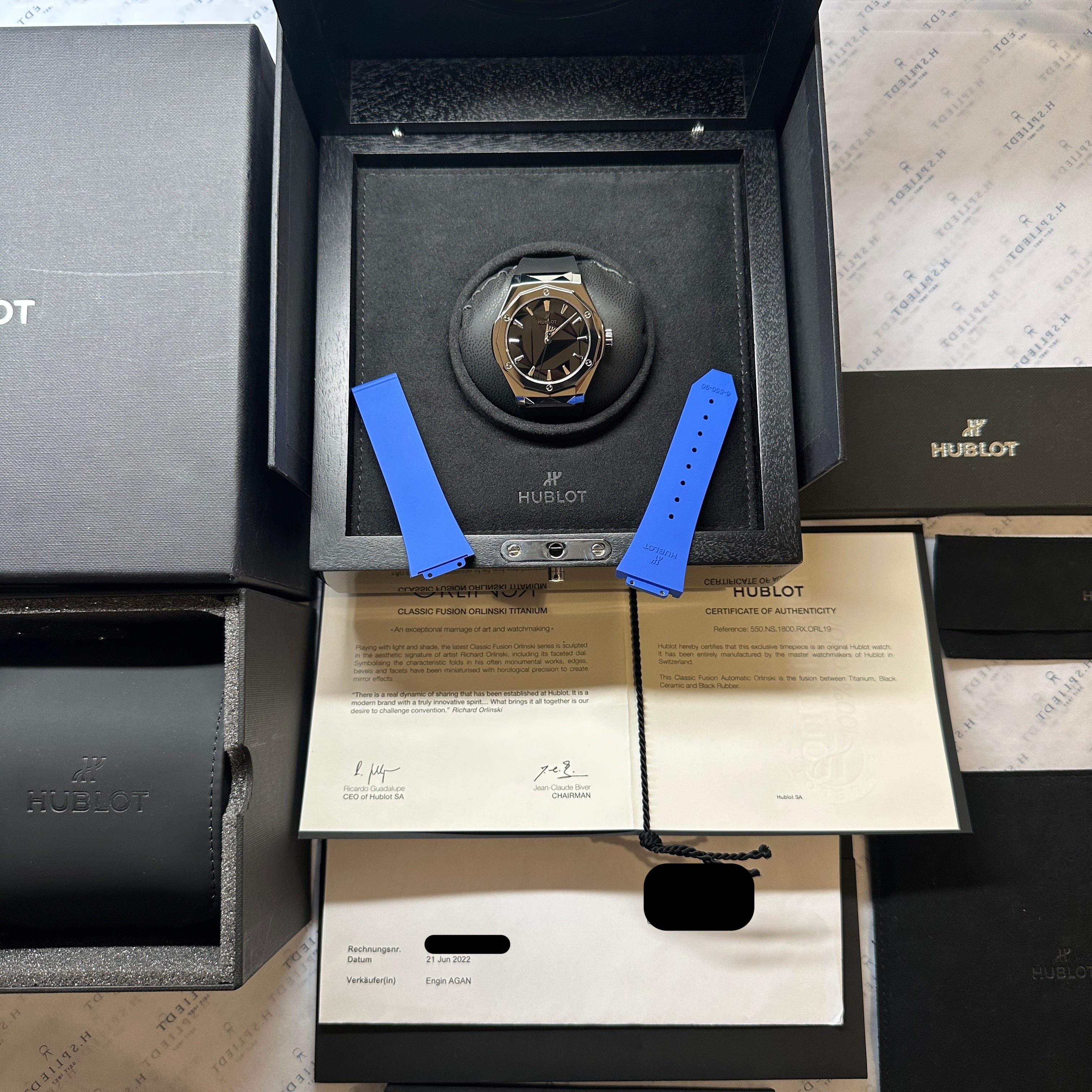 Hublot - Classic Fusion Orlinski Titan 40 mm / Full Set + Invoice + 2nd Rubber + Travel Case / Germany Hublot Boutique 2022 - [product_sku]
