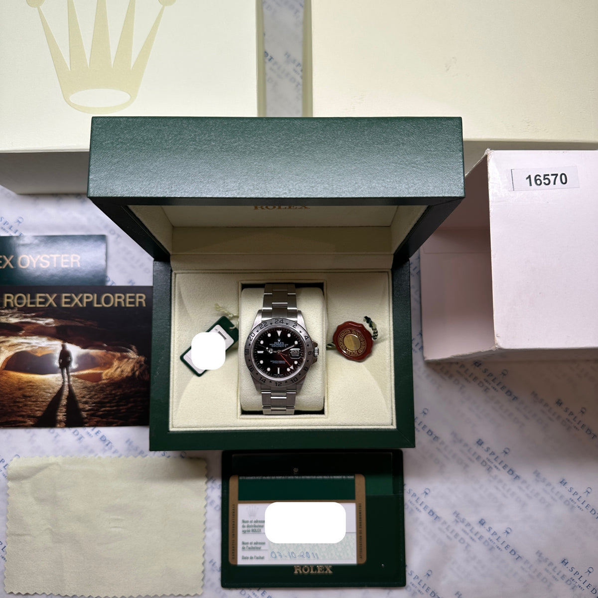 Explorer II Black Dial 16570 NOS / Safe-Watch / Sticker / Full Set / 2011 - Juwelier Spliedt