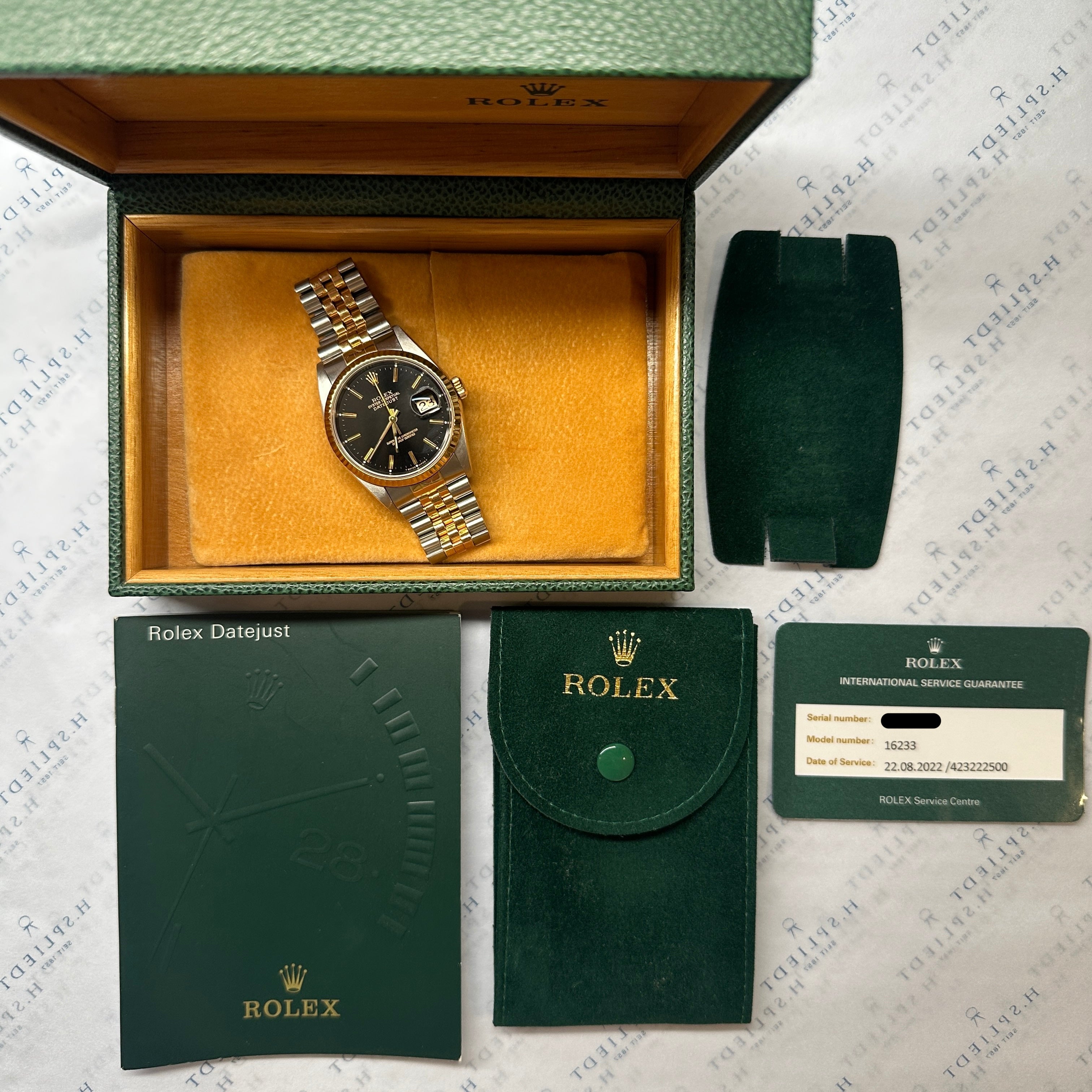 Datejust 36 / Bicolor / Black Dial / Rolex Service 2022 / 2000-2001