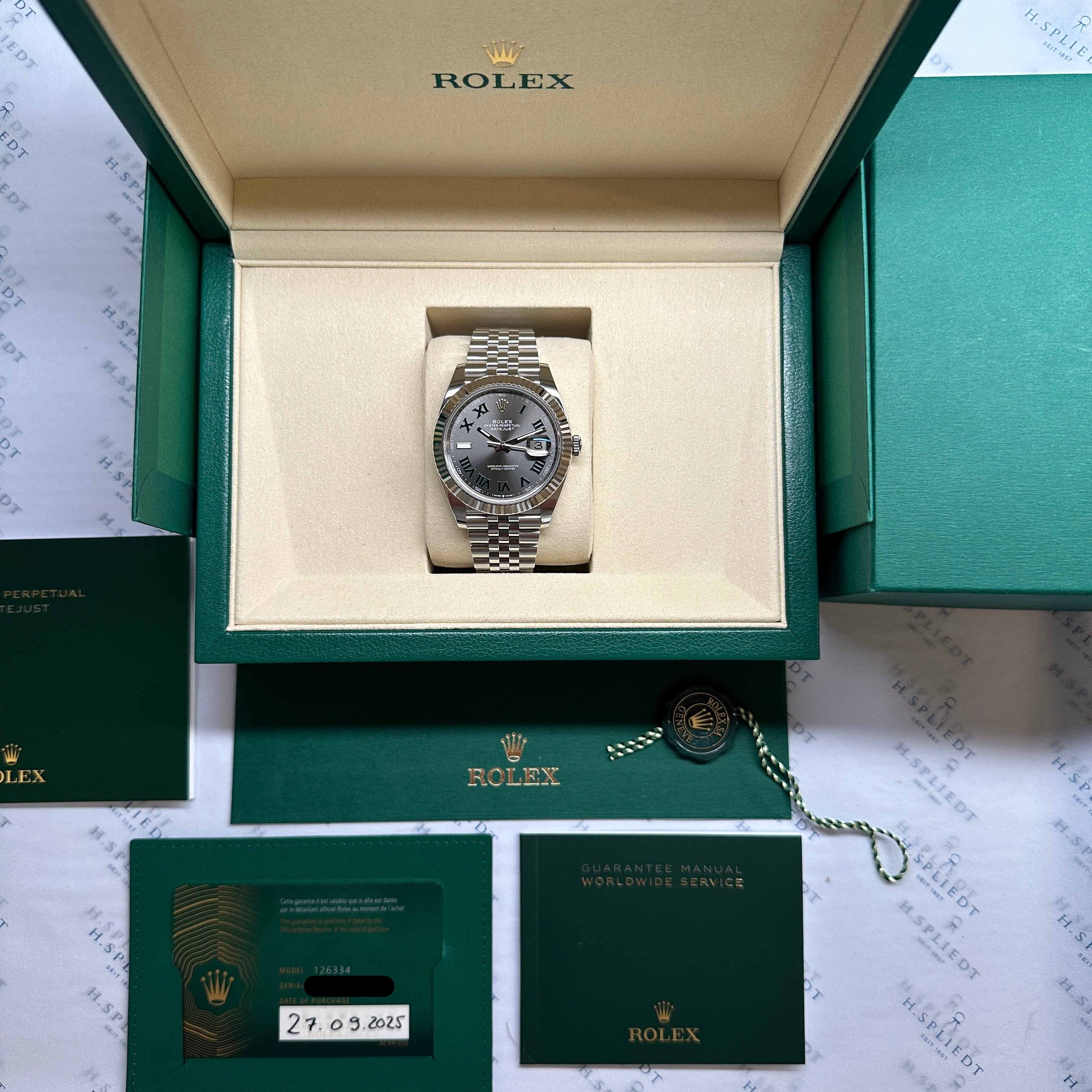 Rolex - Datejust 41 Wimbledon Jubilee Whitegold Bezel / Box and Paper / very good Condition / 2025 - [product_sku]