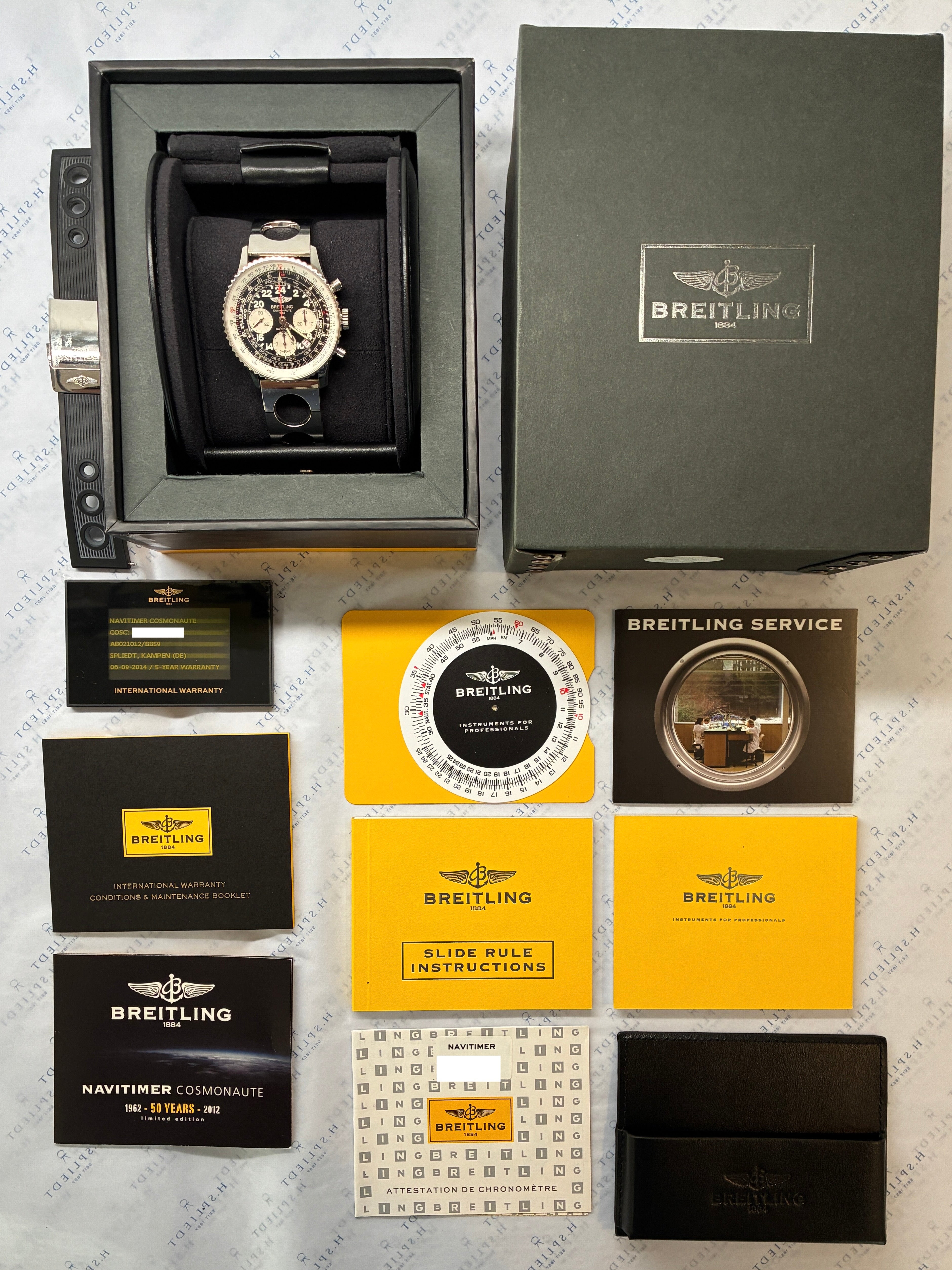Navitimer Cosmonaute Steel Cuff Bracelet LIMITED EDITION 1.962 / incl Rubber Strap and Folding Clasp / very good Condt. / Premium Full Set / 2014