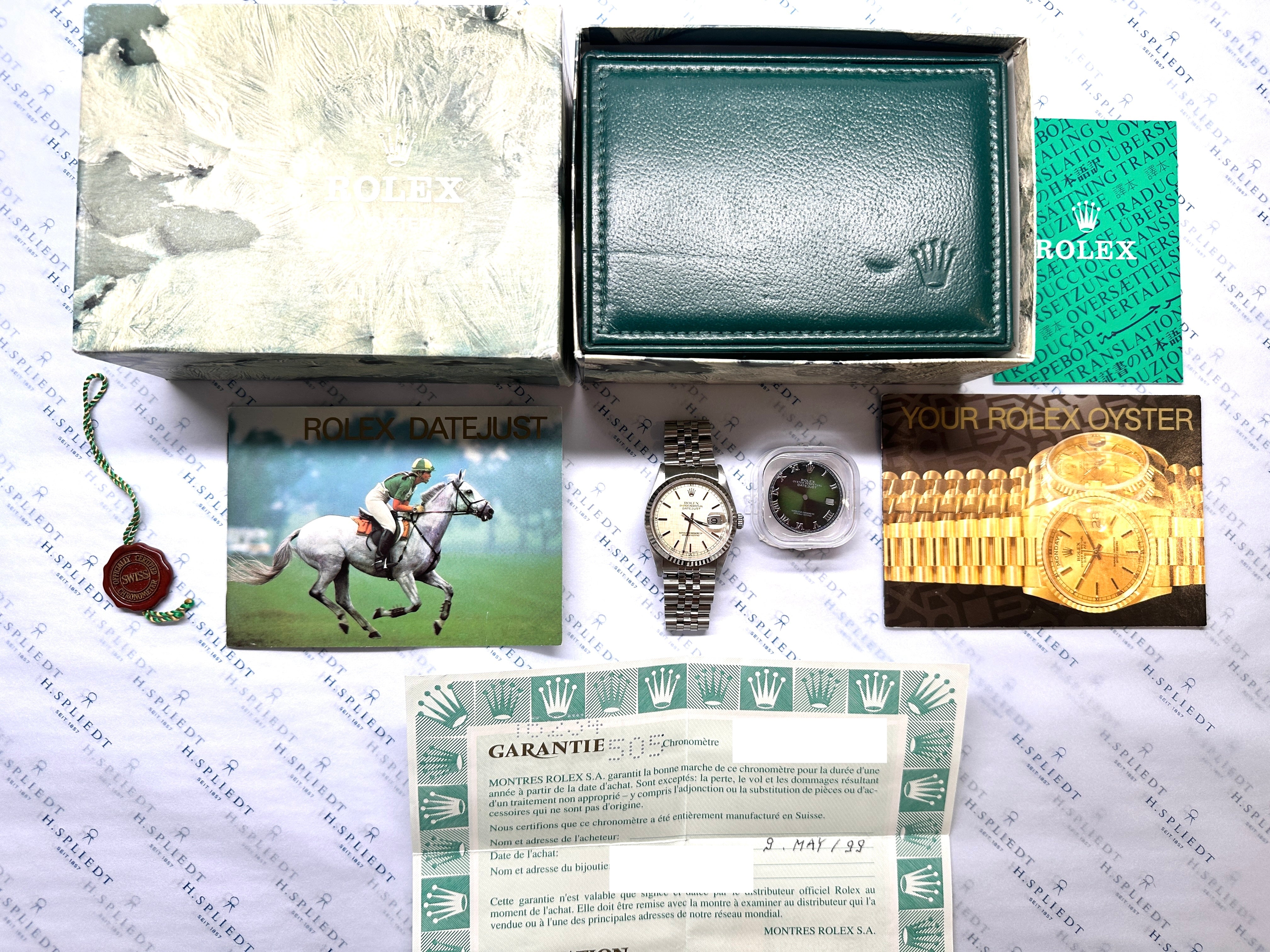 Datejust 36 Silver Linen / Box & Paper -1999-