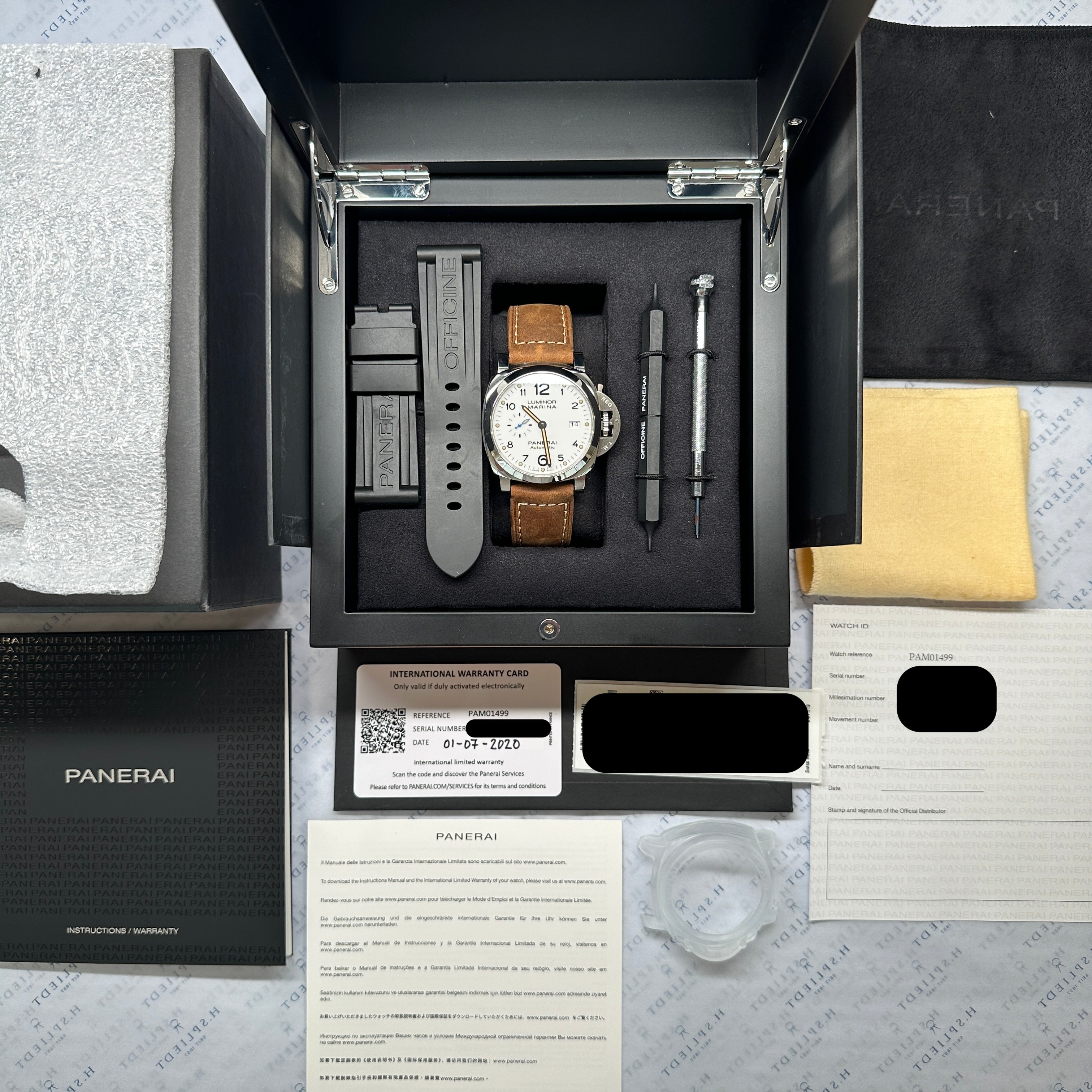 Luminor Marina 1950 3 Days Pam01499 Automatic / 2nd Strap / Date / Unworn / Sticker / Full Set / 2020