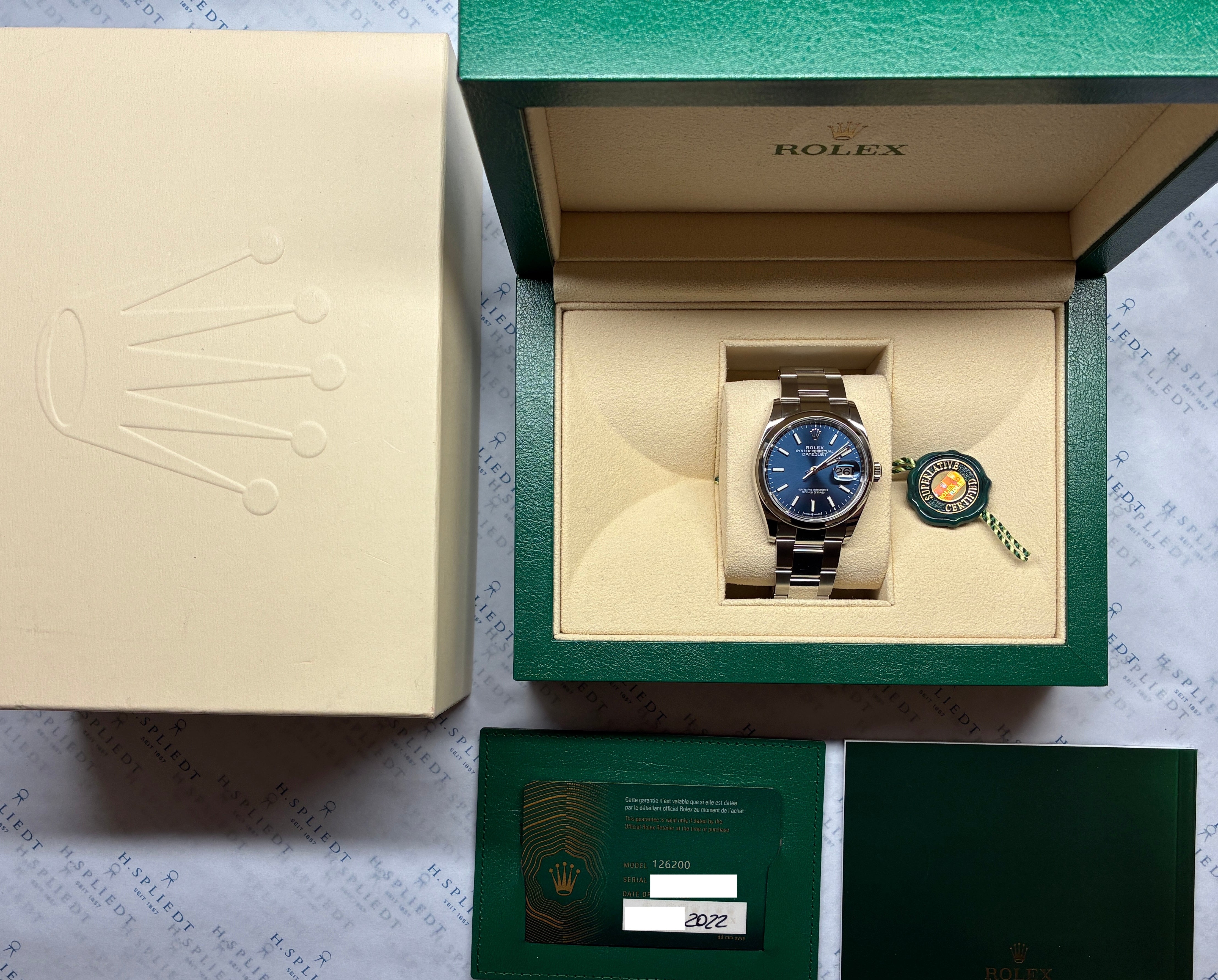 Datejust 36 / Blue Dial / Box & Papers / 2022