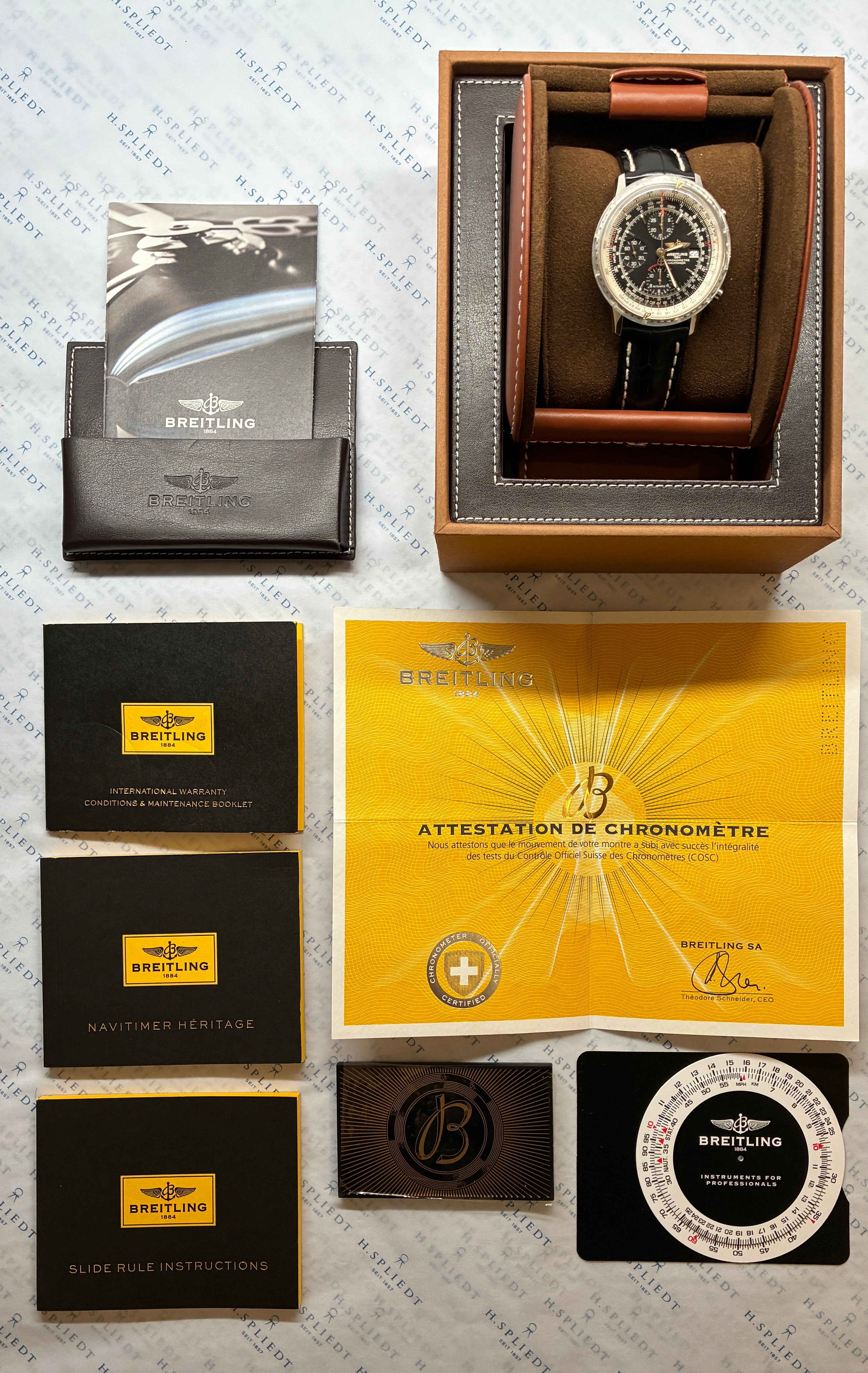 Navitimer Heritage Black Dial / Box & Papers