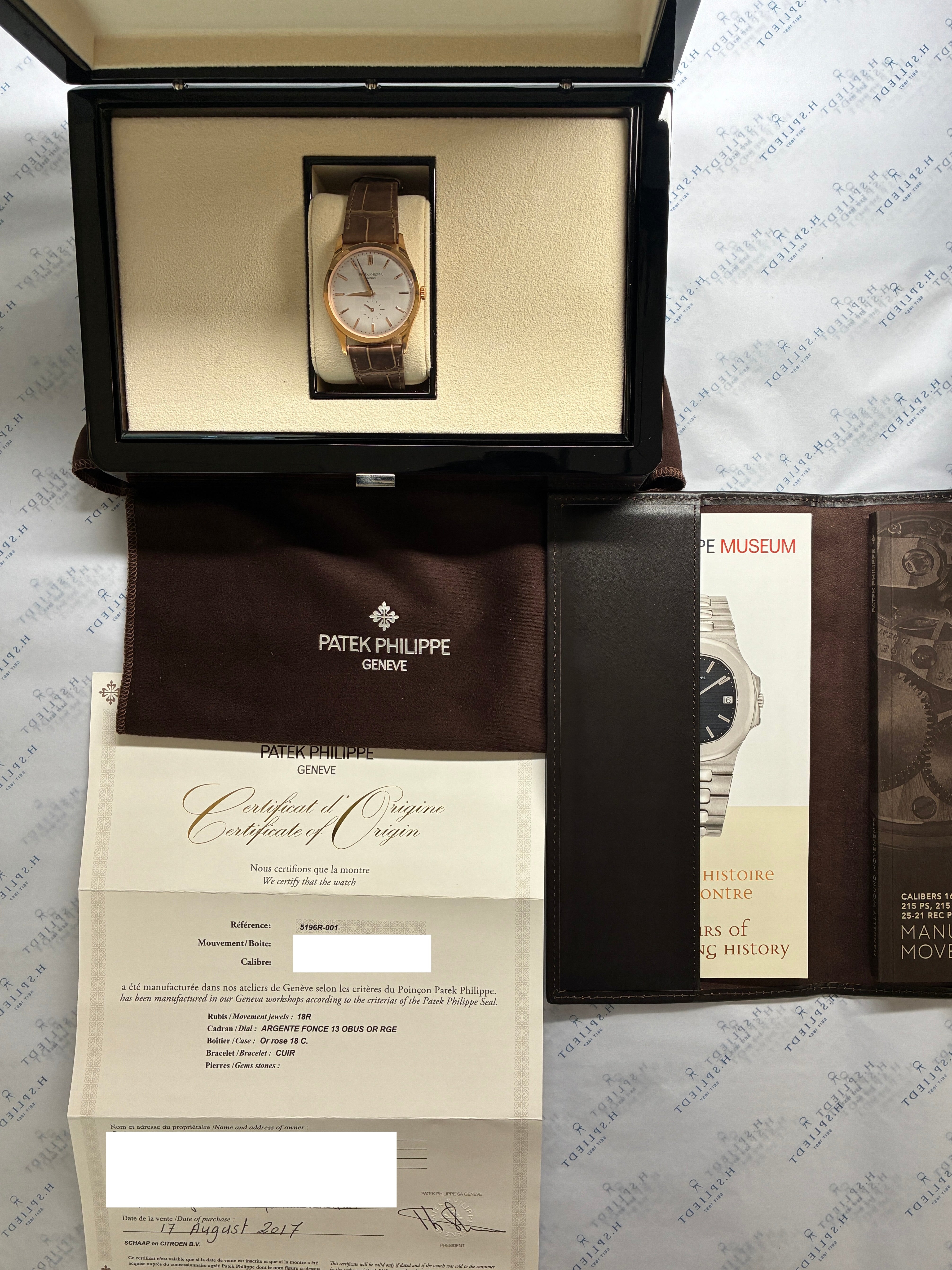 Patek Philippe - Calatrava / Roségold / 3 Straps / Box & Papers / 2017 - [product_sku]