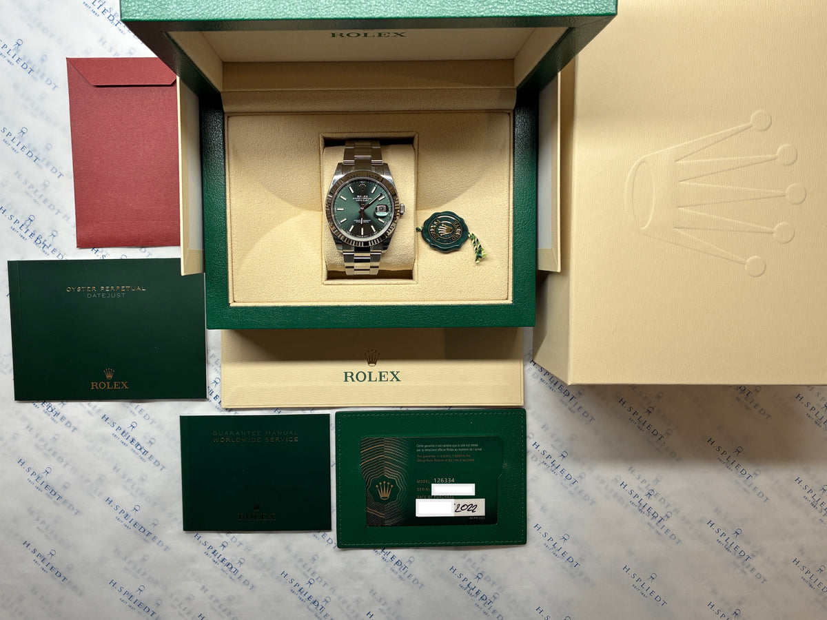 Datejust 41 / Mint Green Dial / Unworn / Sticker / BAR-Code / Full-Set / 2022